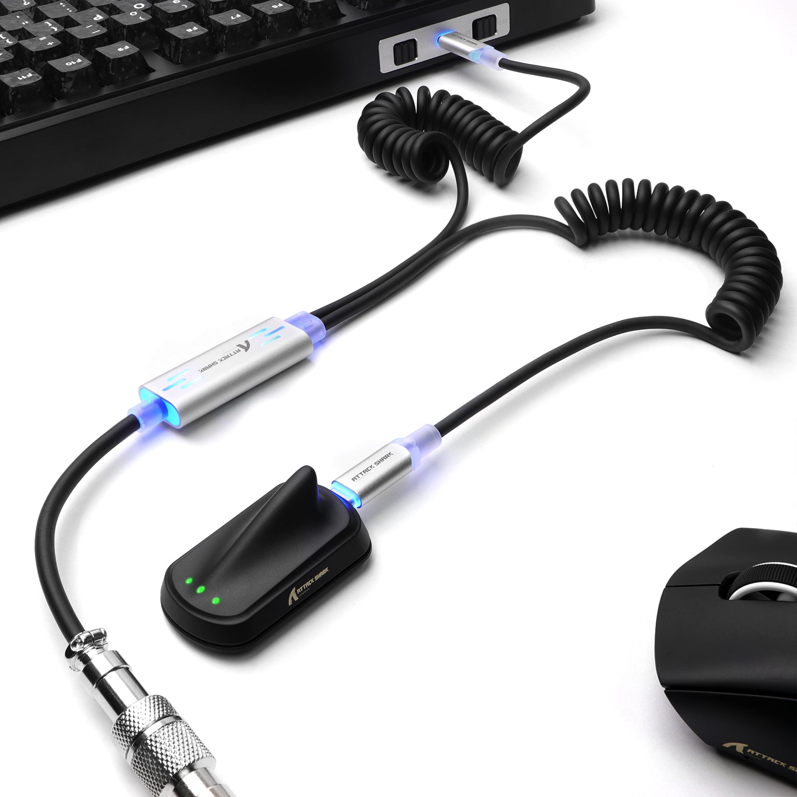 ATTACK SHARK C08 Cabo de Aviação Personalizado 2 em 1 para Teclados Magnéticos de 8kHz