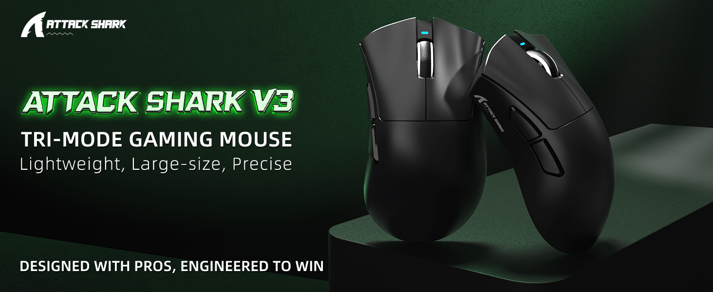 Mouse Gamer Tri-modo Ultra-Leve ATTACK SHARK V3