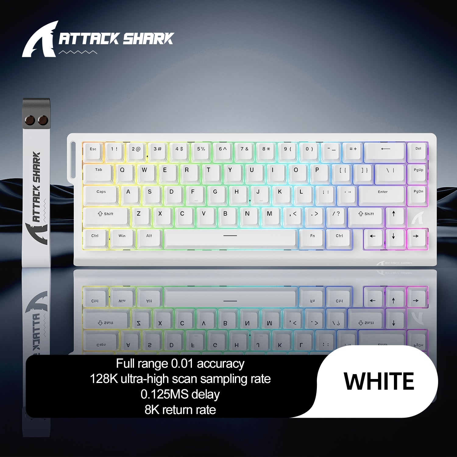 ATTACK SHARK X68 HE Teclado Rapid Trigger com Switch Magnético e Cabo Enrolado C01PRO