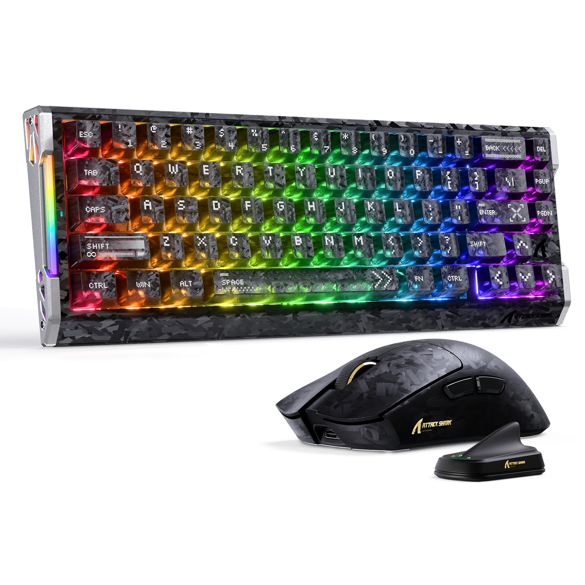 Pacote Gamer ATTACK SHARK R68 HE & X11 ULTRA Fibra de Carbono