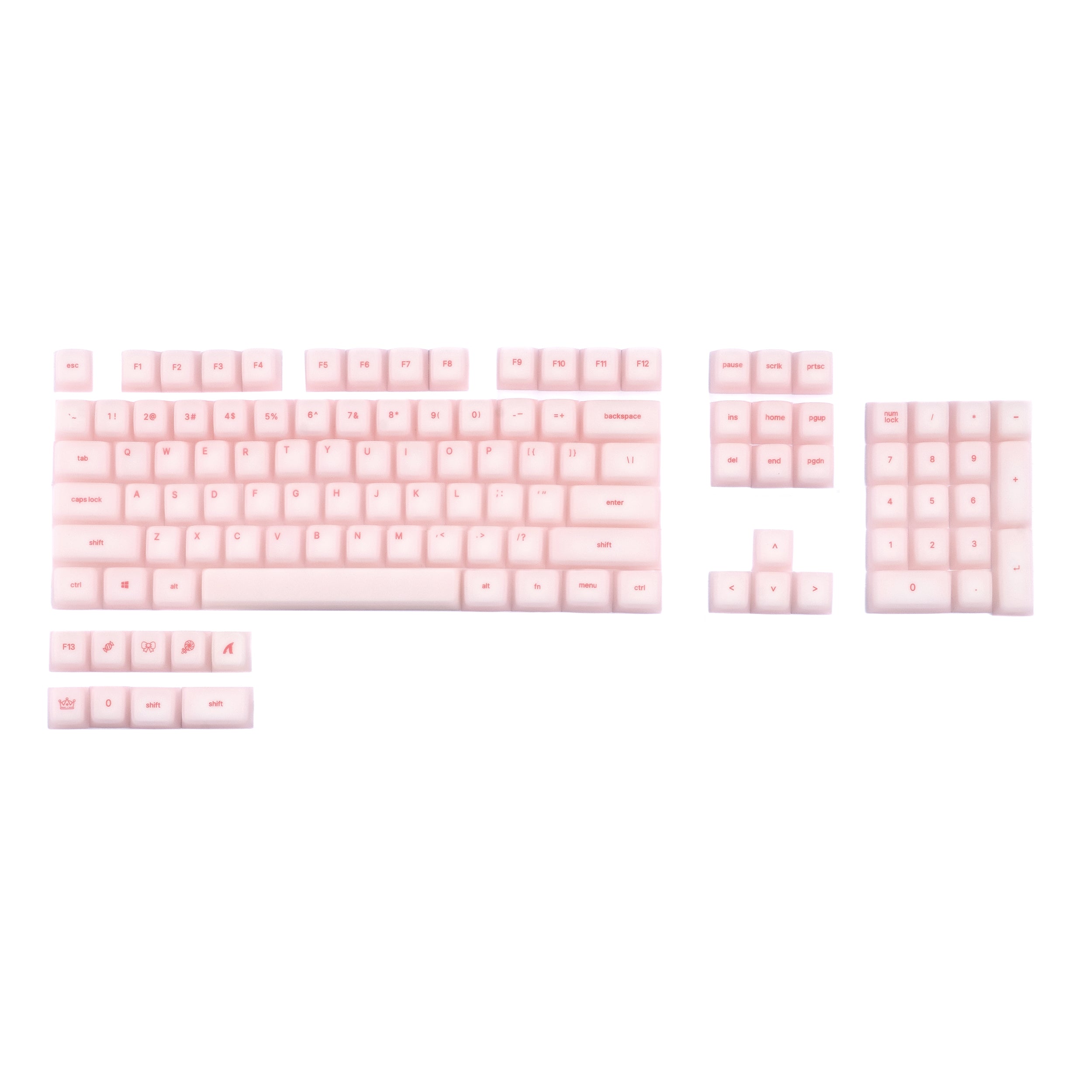 ATTACK SHARK SK01 Conjunto de 113 teclas com keycaps de silicone, perfil Cherry, ANSI, rosa