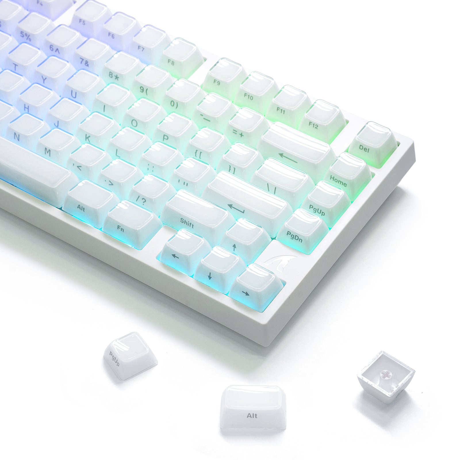 ATTACK SHARK SK03, 136 teclas, keycaps de cristal, perfil ASA, ANSI/ISO