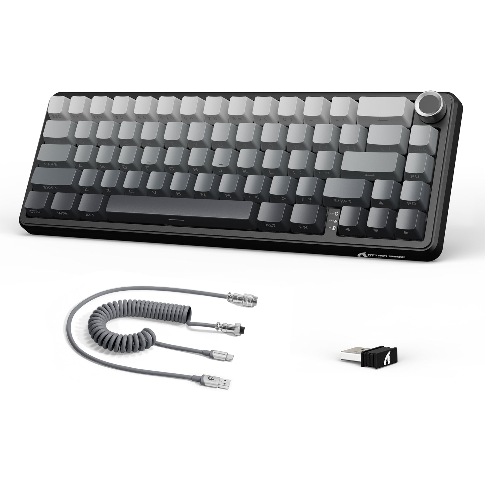 ATTACK SHARK X66 Wireless Mechanical Keyboard with coiled cable