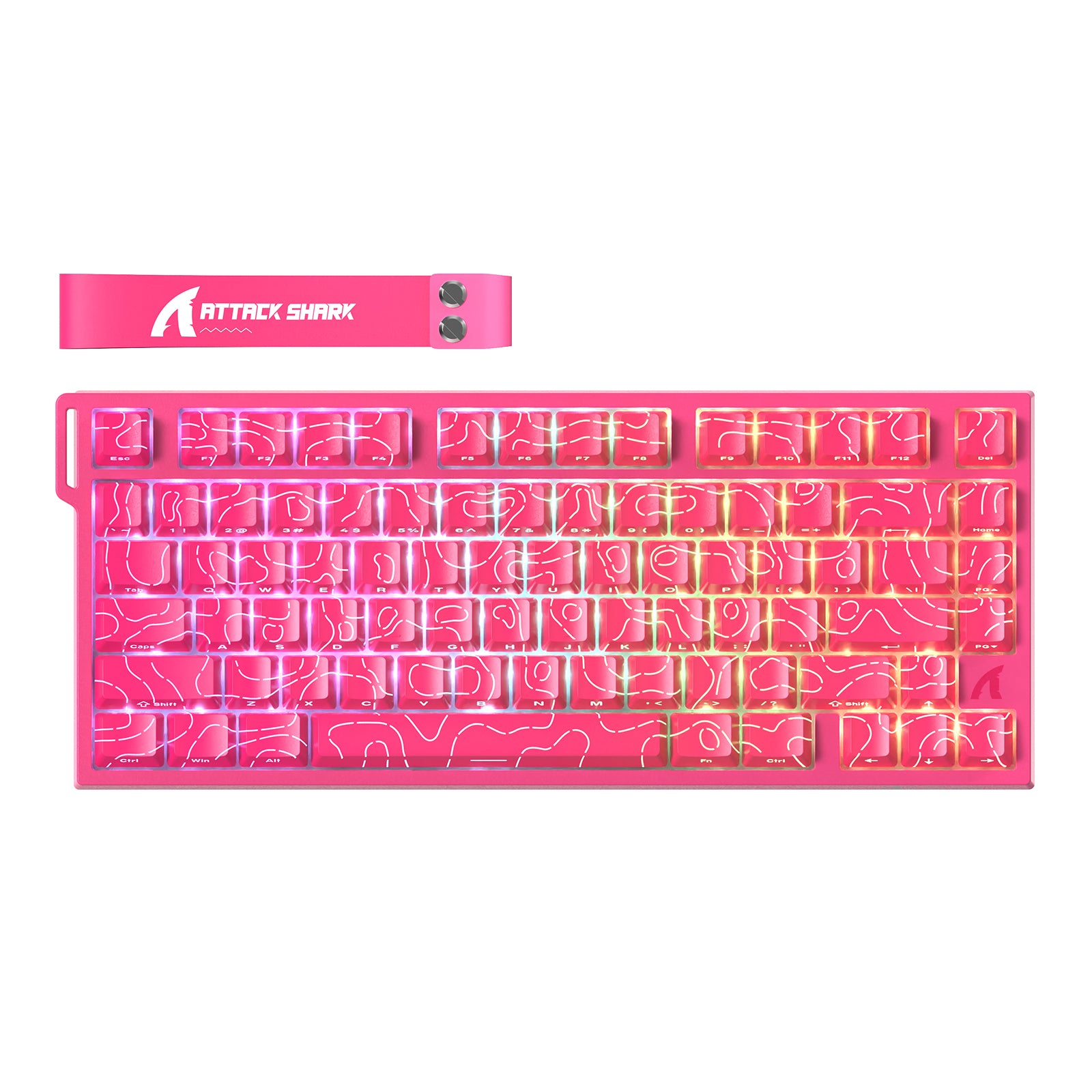 Contornos Rosas (Keycaps com Brilho do Padrão)