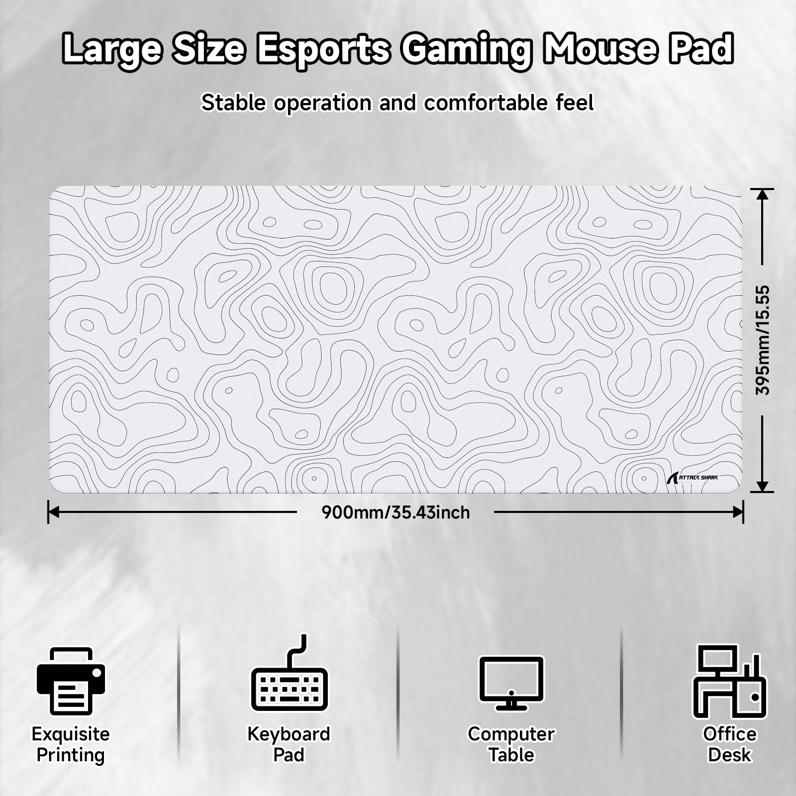 Mousepad Gamer eSport ATTACK SHARK CM02PRO (900x400x4 MM)