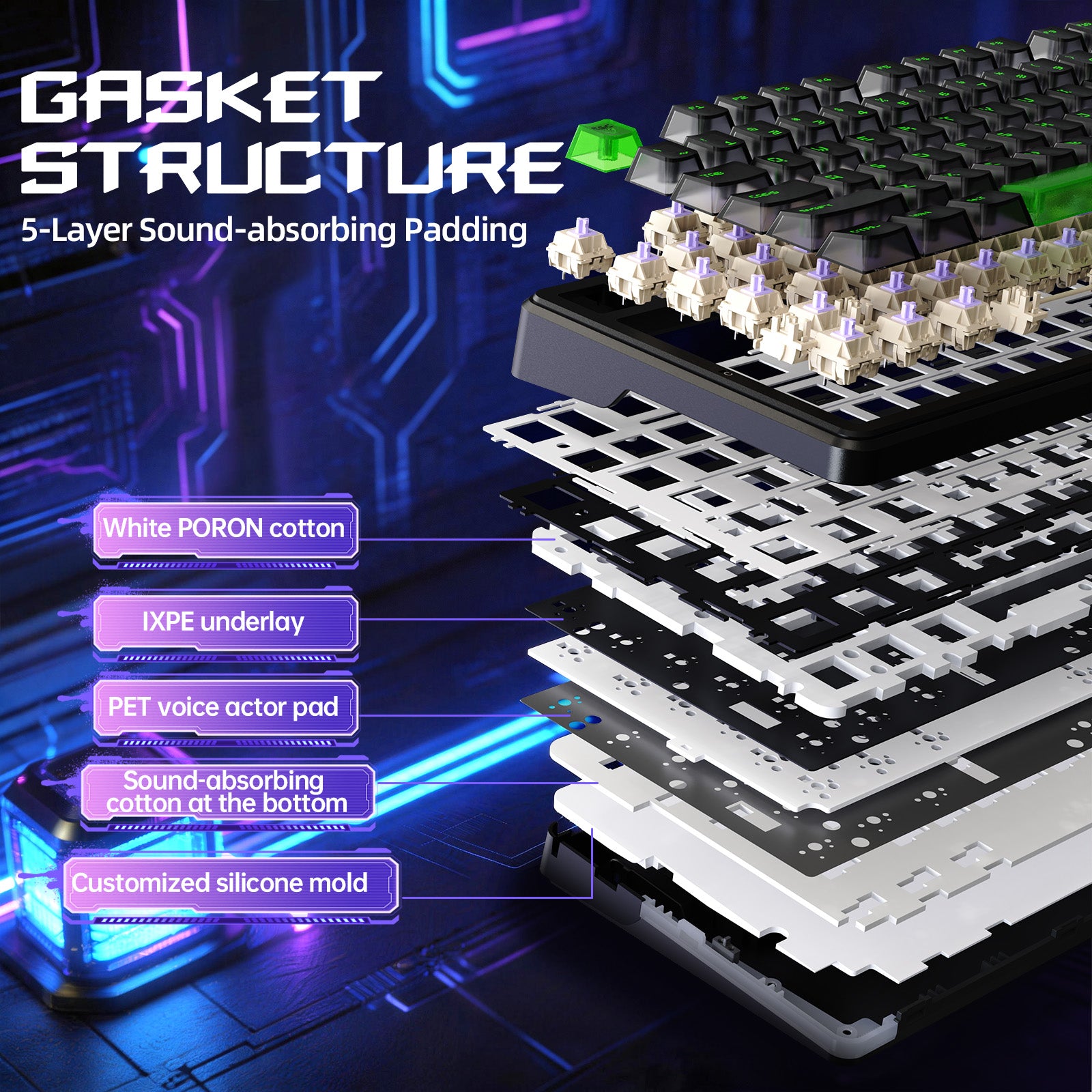 Teclado Gamer Sem Fio ATTACK SHARK X87 ULTRA com Receptor 8KHz e Cabo Enrolado RGB