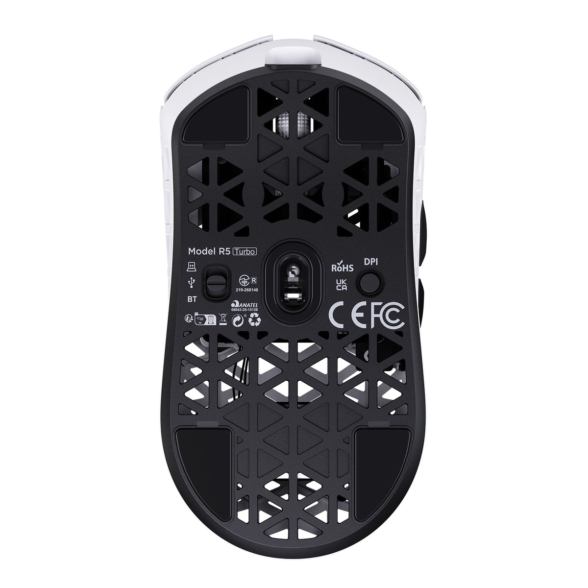 Mouse gamer sem fio ATTACK SHARK R5 TURBO em fibra de carbono, 8K