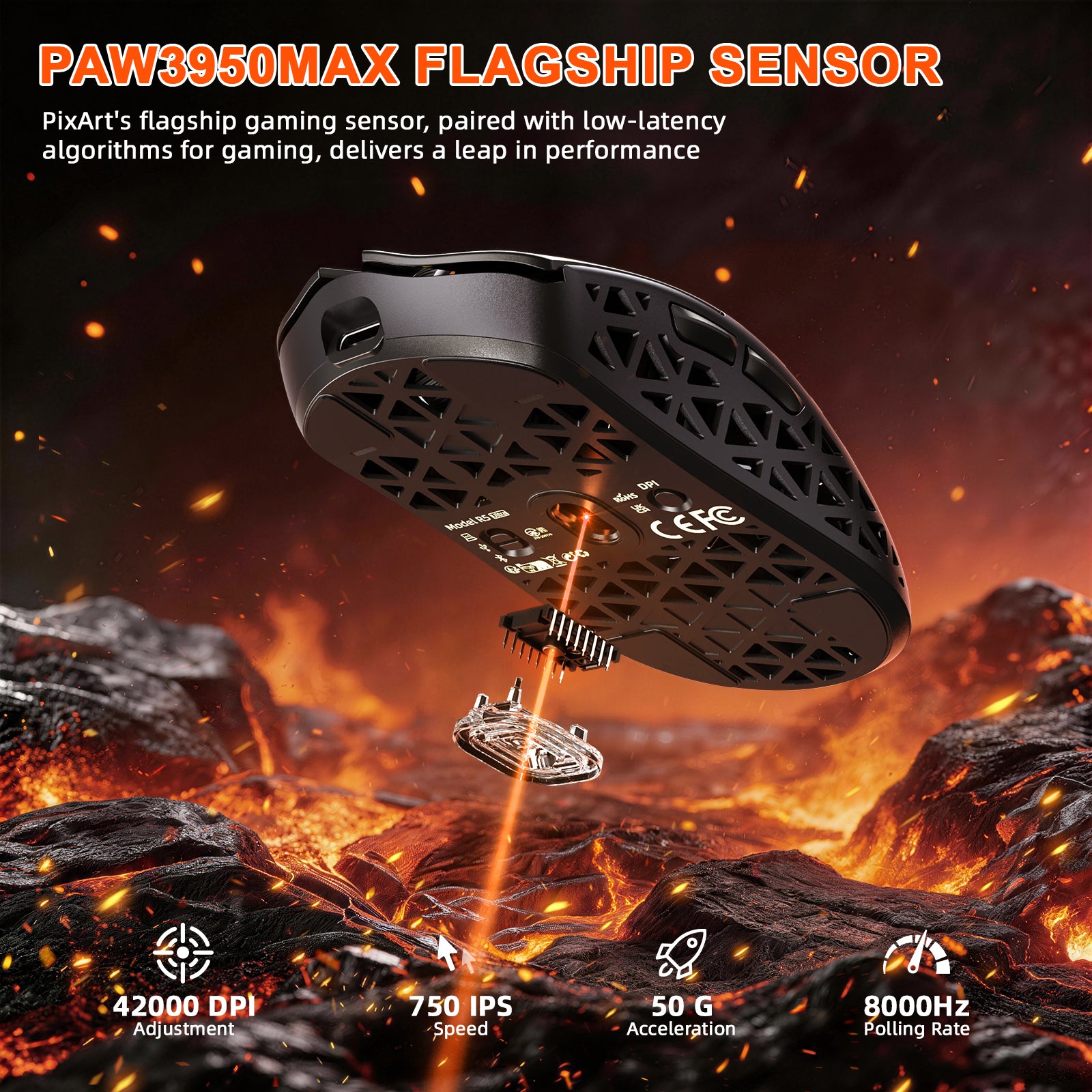 Pacote Gamer ATTACK SHARK R68 HE & R5 ULTRA Fibra de Carbono