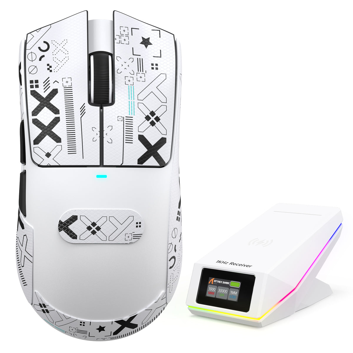 Mouse Gamer Sem Fio ATTACK SHARK X11 PRO V2 com Dock de Carregamento e Tela TFT