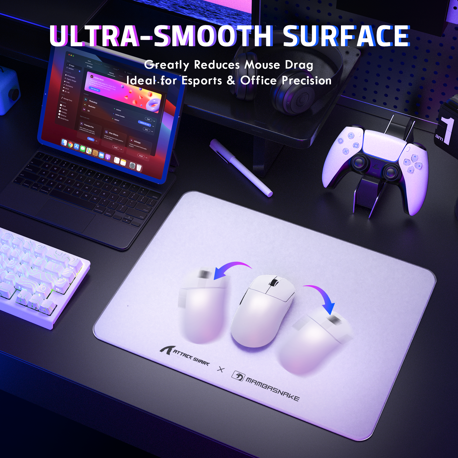Mousepad Gamer de Vidro Temperado ATTACK SHARK CM05