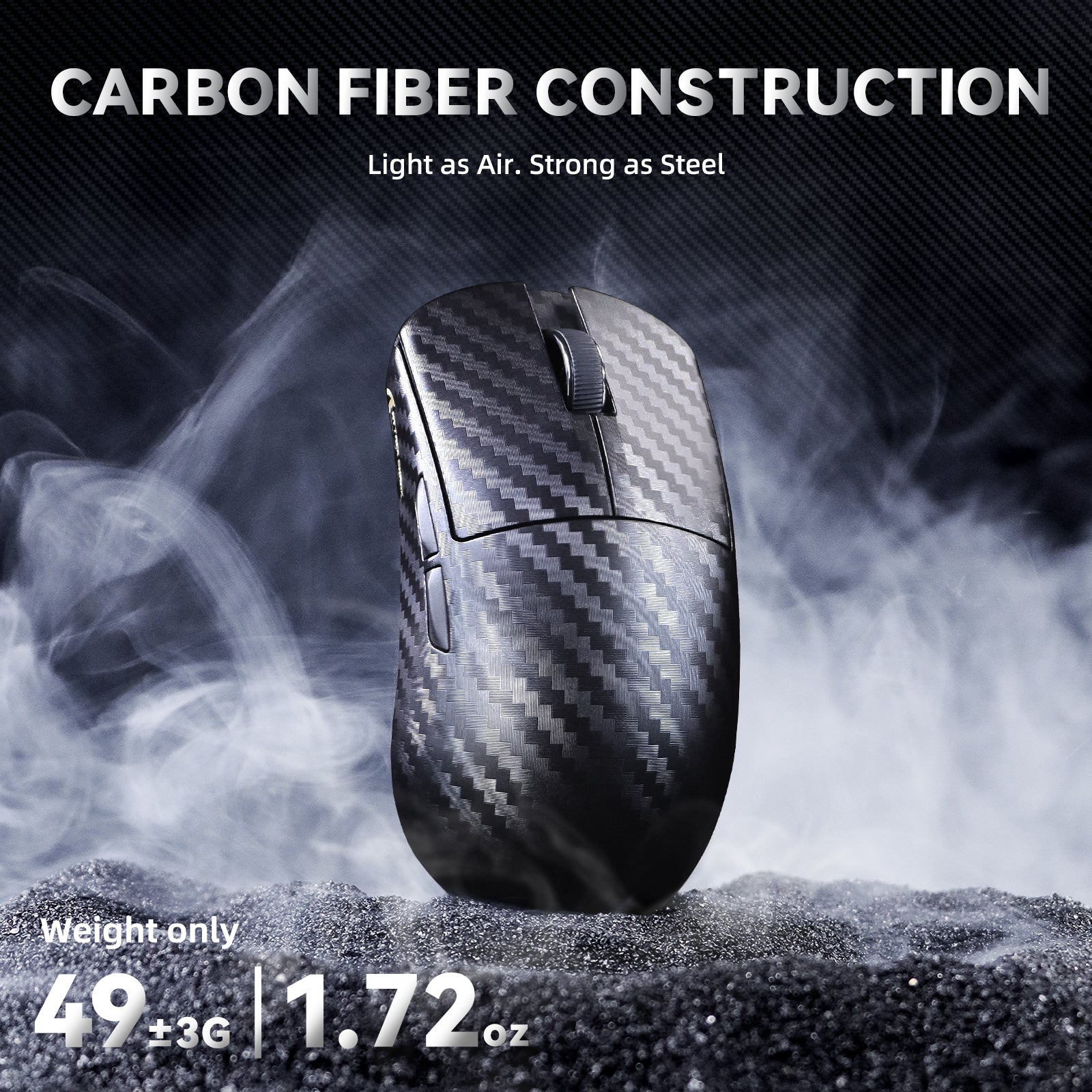 Mouse Gamer Sem Fio ATTACK SHARK R11 ULTRA Fibra de Carbono 8K PAW3950MAX com Cabo LED Ultra C06