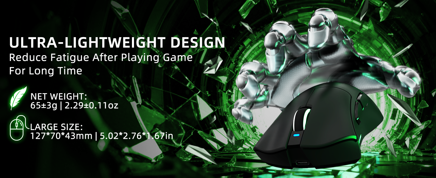 Mouse Gamer Tri-modo Ultra-Leve ATTACK SHARK V3