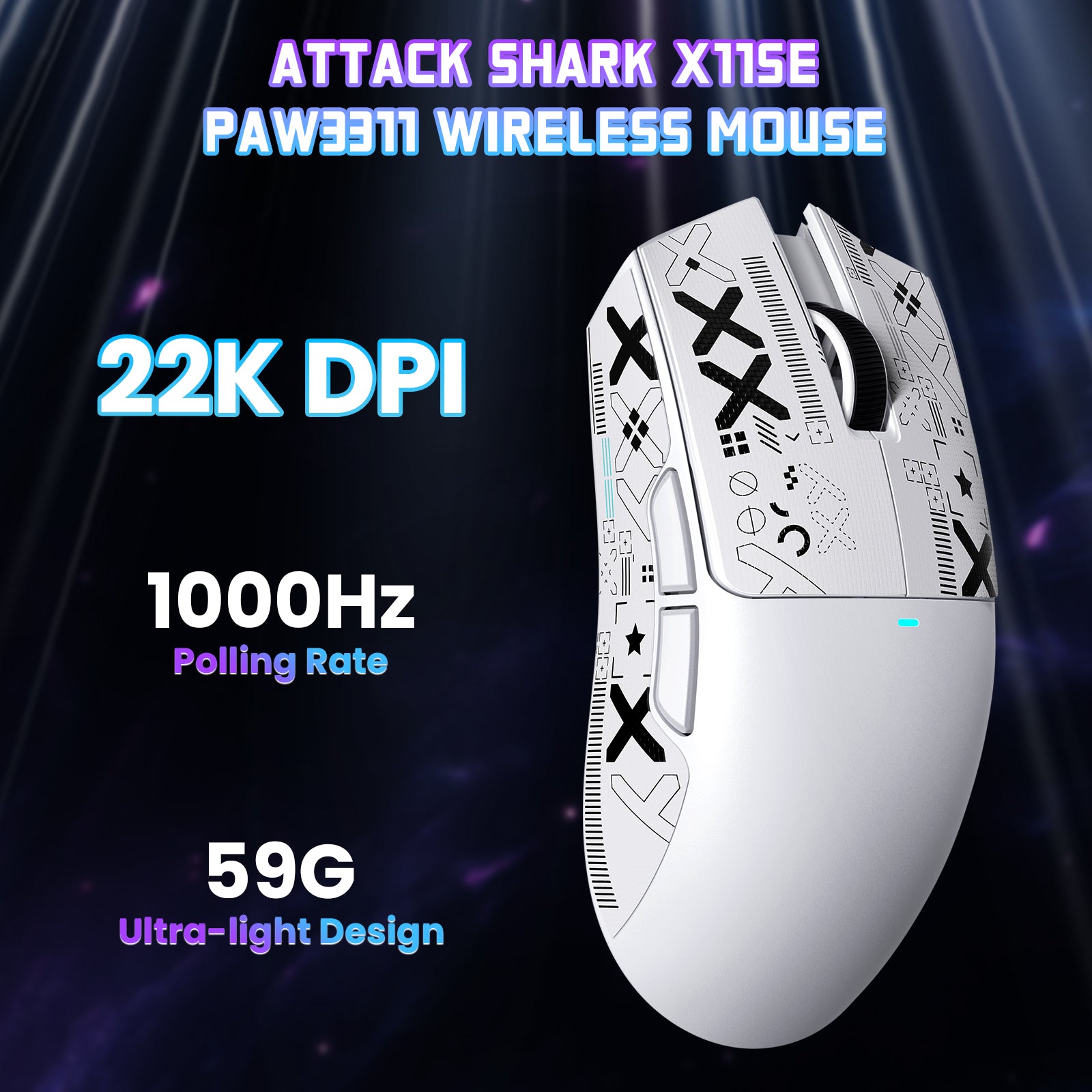 Mouse Gamer Sem Fio ATTACK SHARK X11SE