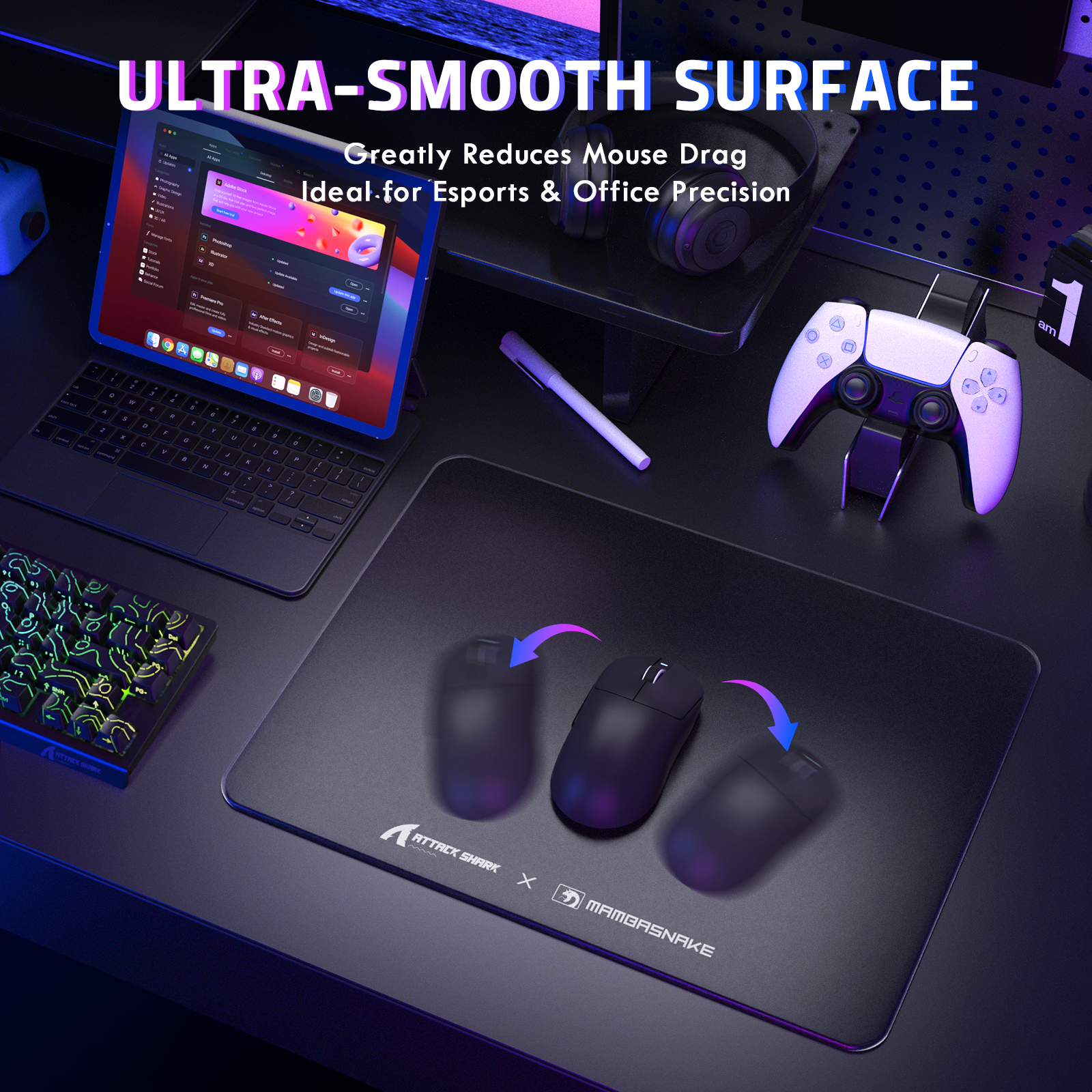Mousepad Gamer de Vidro Temperado ATTACK SHARK CM05