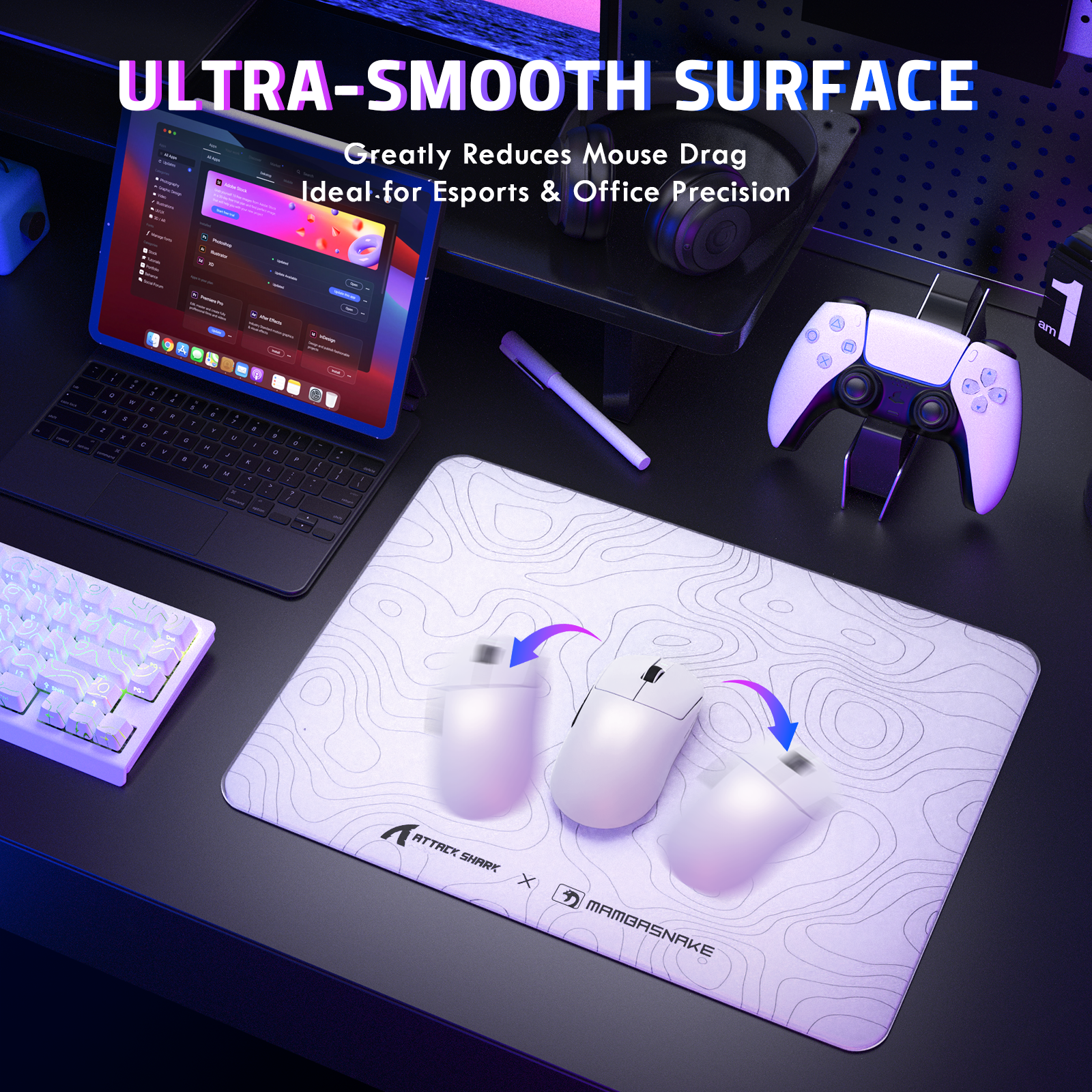 Mousepad Gamer de Vidro Temperado ATTACK SHARK CM05