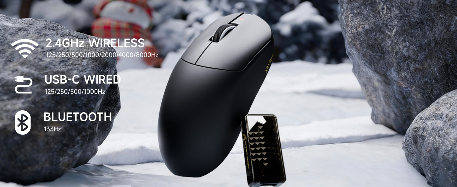 Mouse Gamer Sem Fio ATTACK SHARK X8 Ultra 8KHz com Cabo C06 Ultra