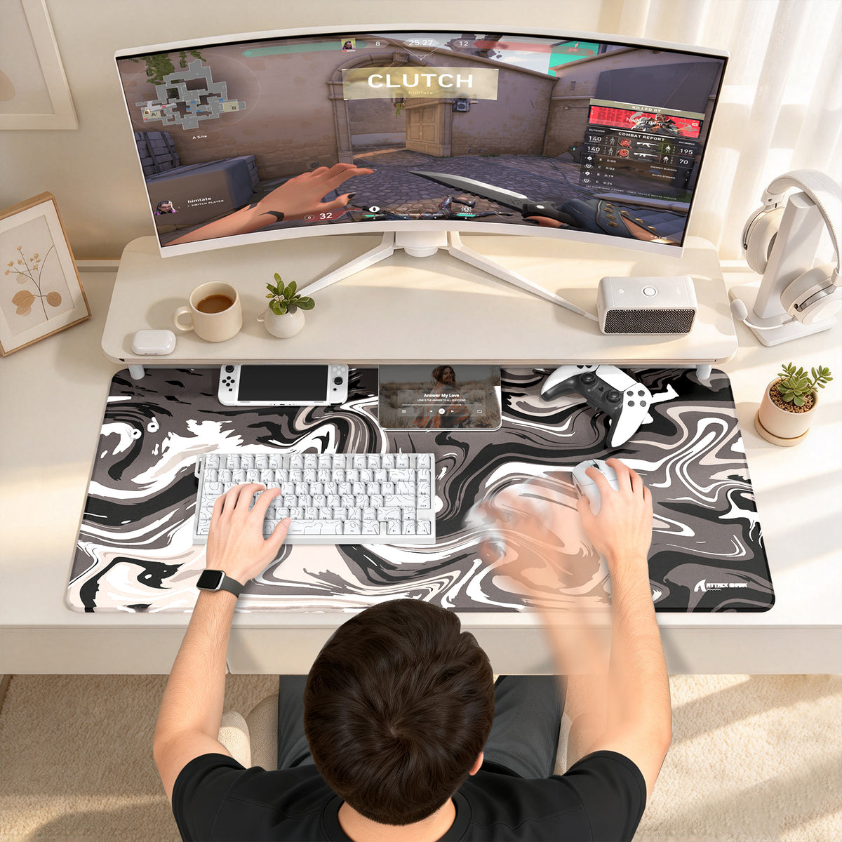 Mousepad Gamer eSport ATTACK SHARK CM02PRO (900x400x4 MM)
