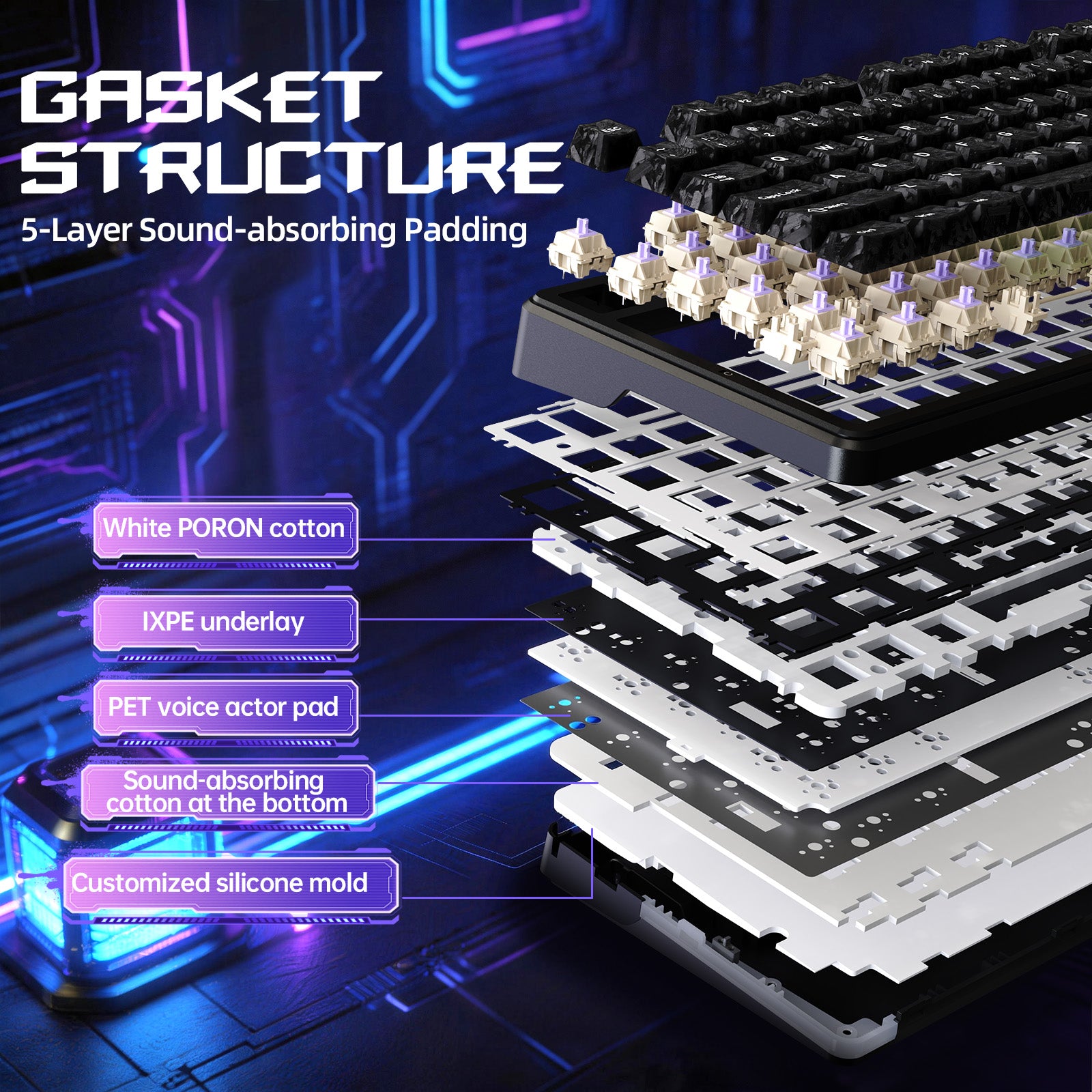 Teclado Gamer Sem Fio ATTACK SHARK X87 ULTRA com Receptor 8KHz e Cabo Enrolado RGB