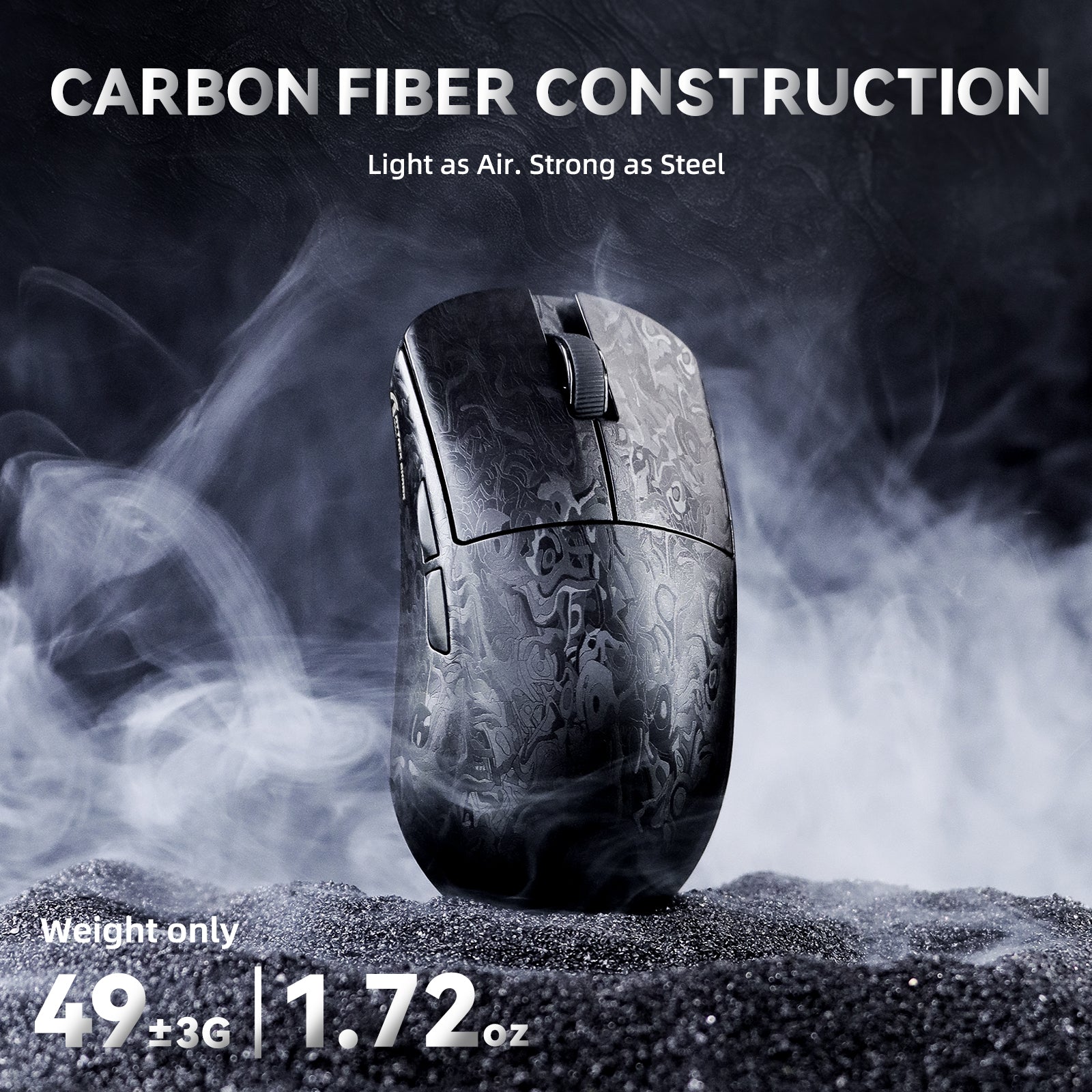 Mouse Gamer Sem Fio ATTACK SHARK R11 ULTRA Fibra de Carbono 8K PAW3950MAX com Cabo LED Ultra C06