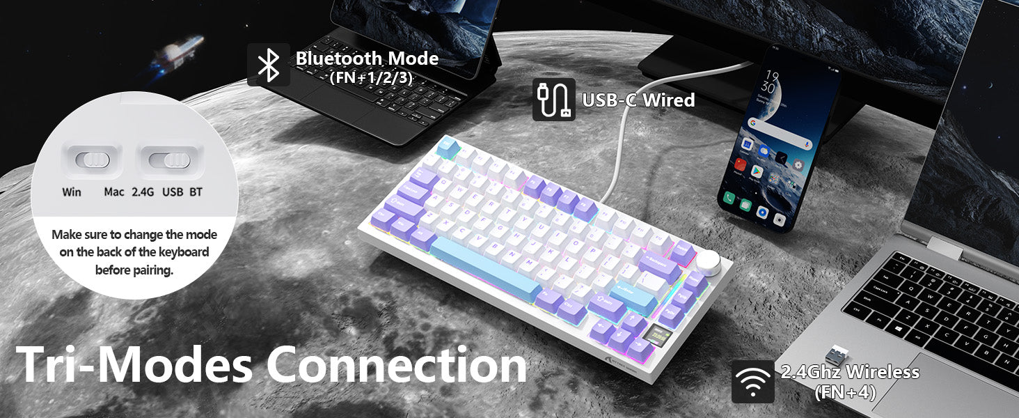 Teclado Mecânico Tri-modo ATTACK SHARK X820Ultra Gasket