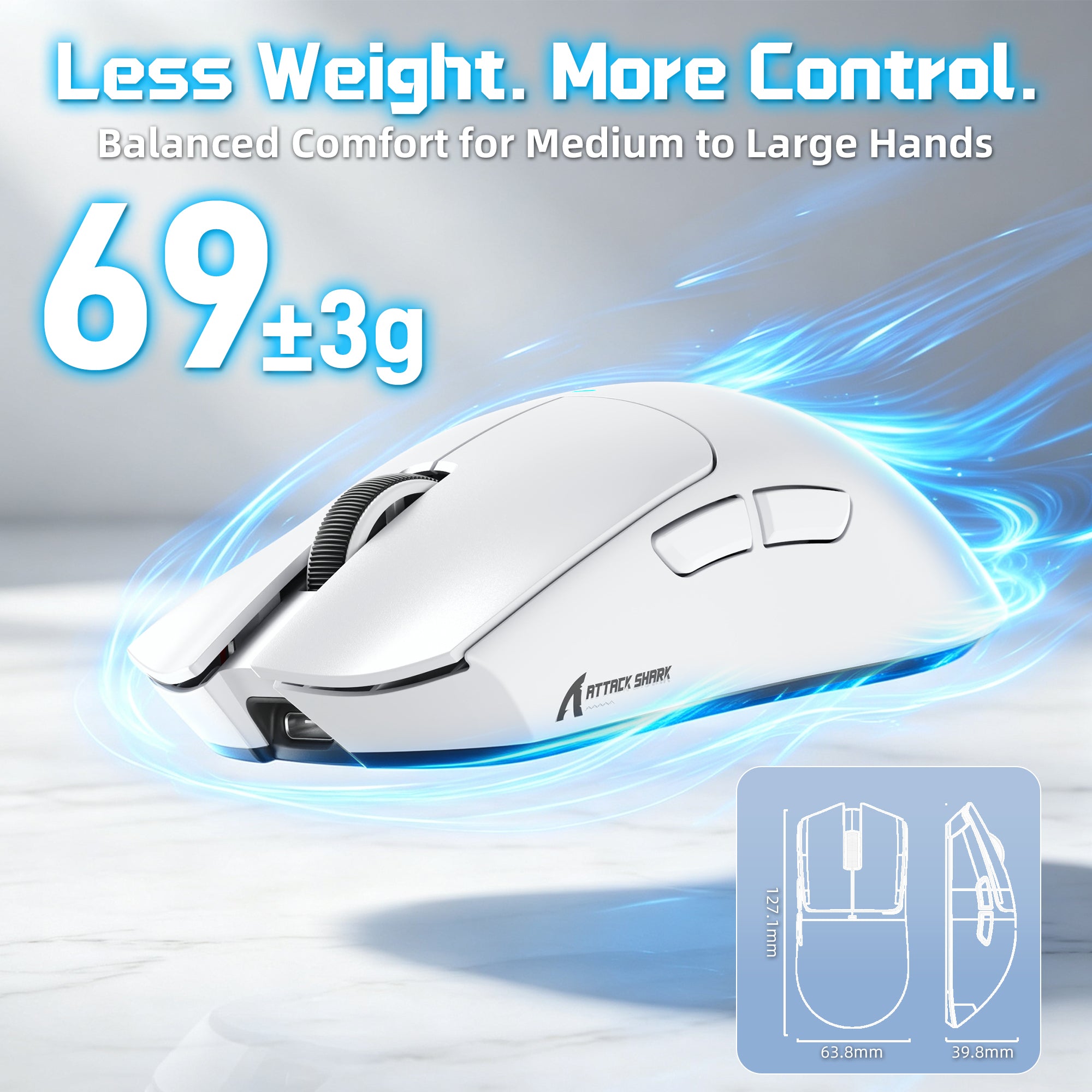 Mouse Gamer Sem Fio ATTACK SHARK X11 PRO V2 com Dock de Carregamento e Tela TFT