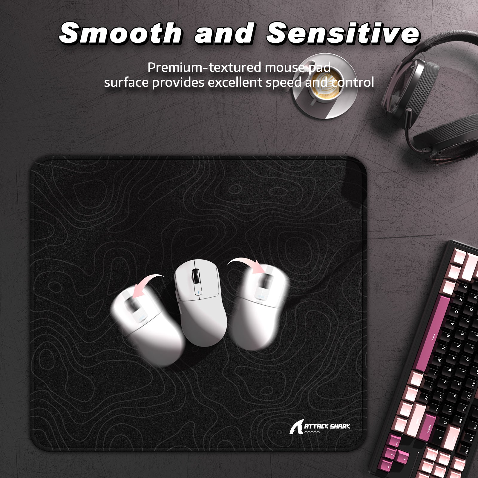 ATTACK SHARK CM02 Mousepad Gamer eSport (450x400x4 MM)