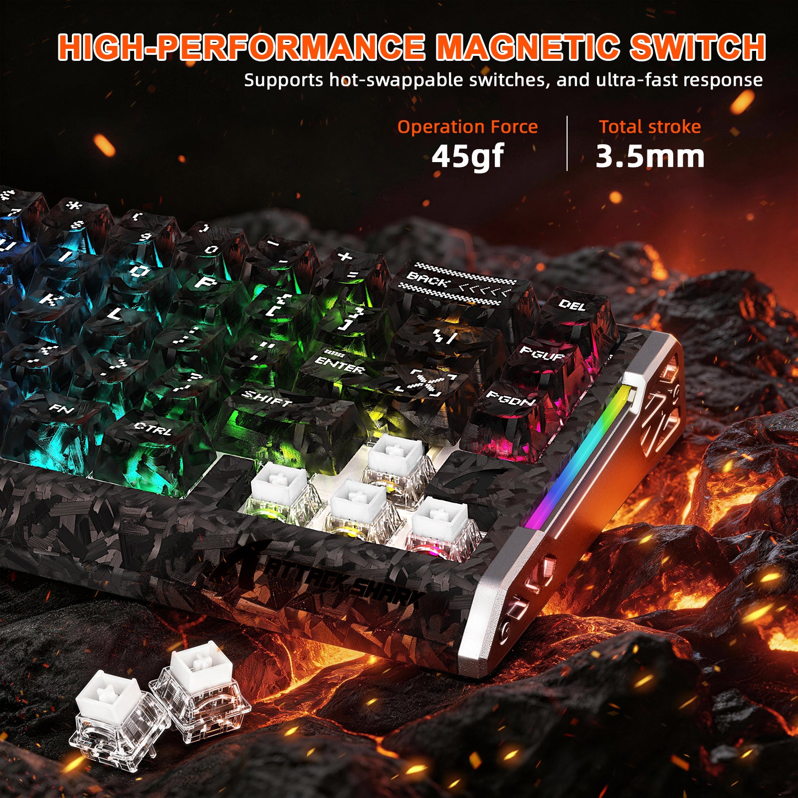 Pacote Gamer ATTACK SHARK R68 HE & R5 ULTRA Fibra de Carbono