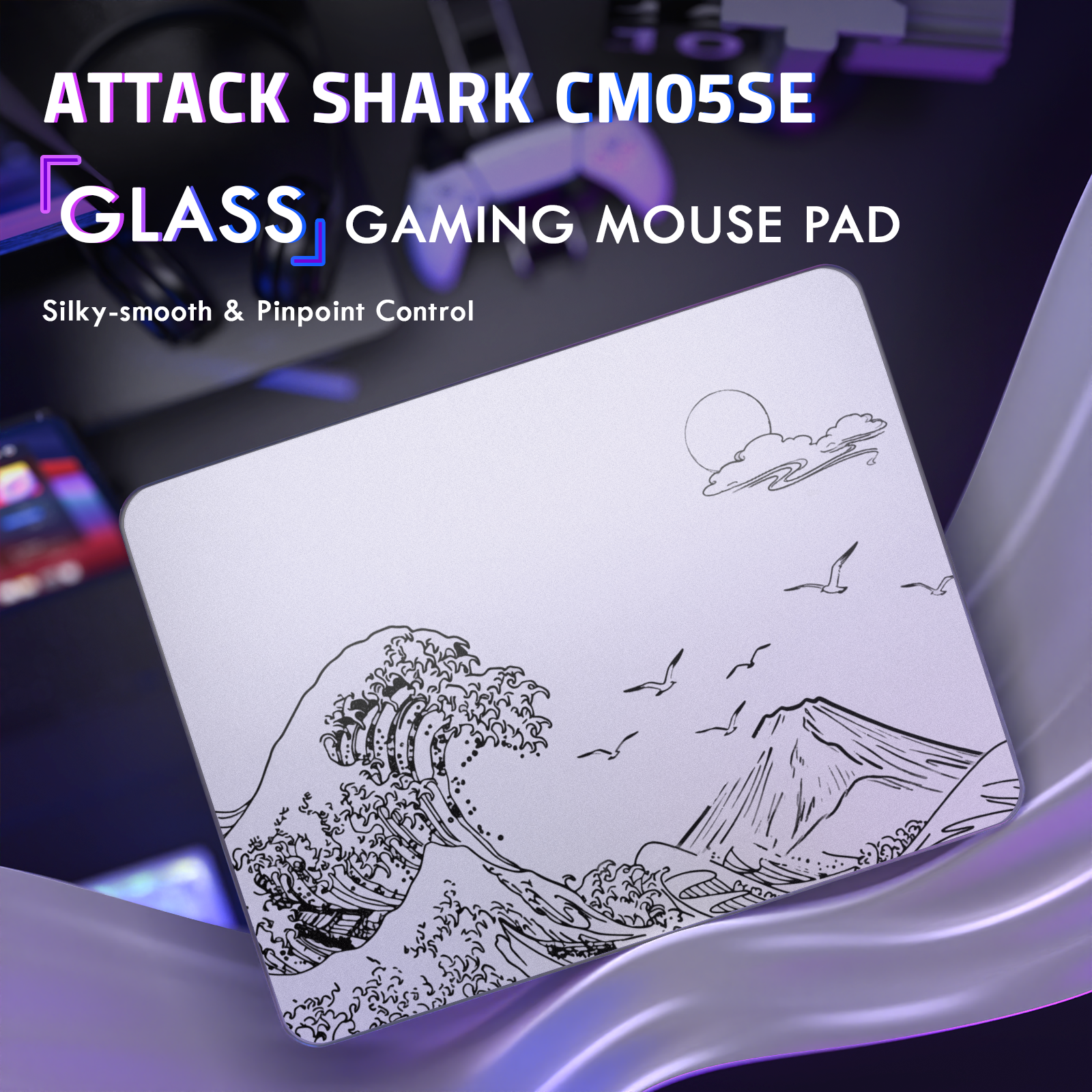 Mousepad Gamer de Vidro Temperado ATTACK SHARK CM05