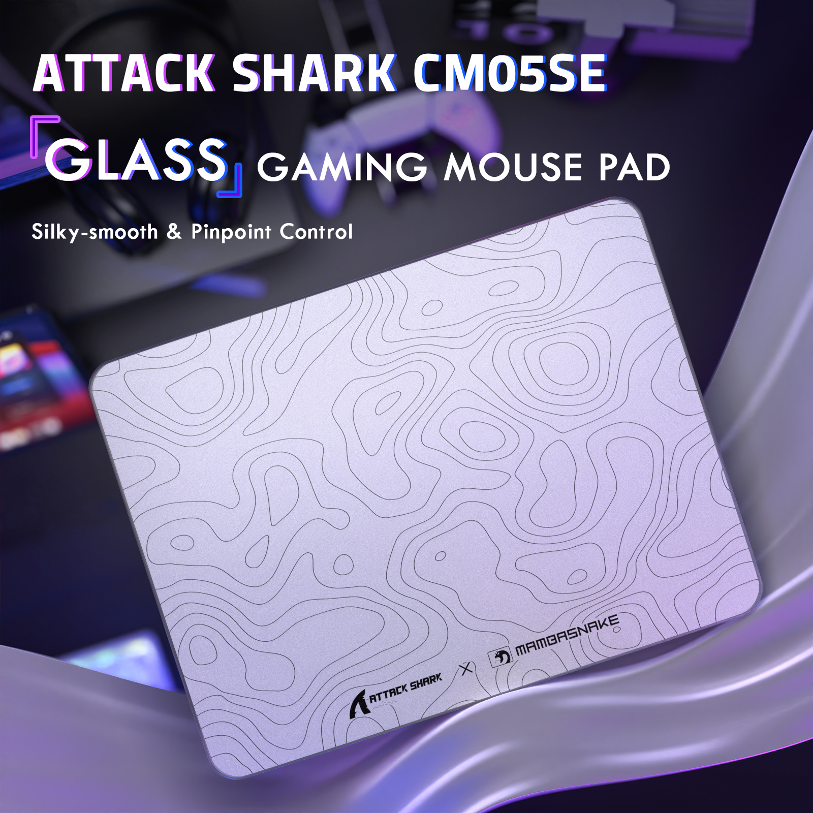 Mousepad Gamer de Vidro Temperado ATTACK SHARK CM05