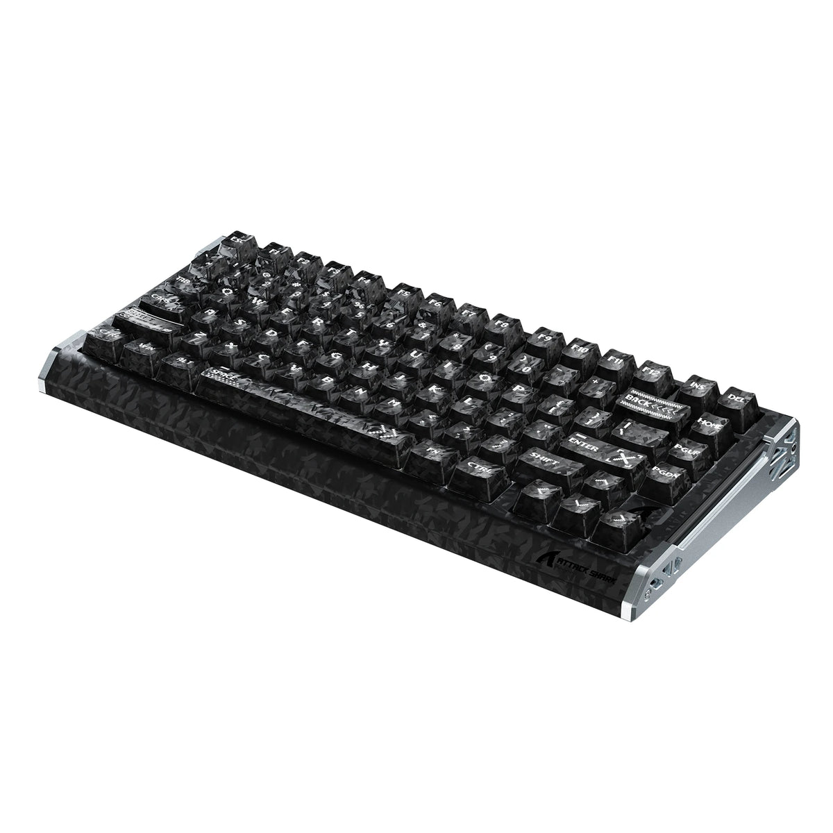 ATTACK SHARK R86 HE Teclado gamer com interruptor magnético de acionamento rápido, fibra de carbono e fio, com cabo espiralado RGB C01 ULTRA