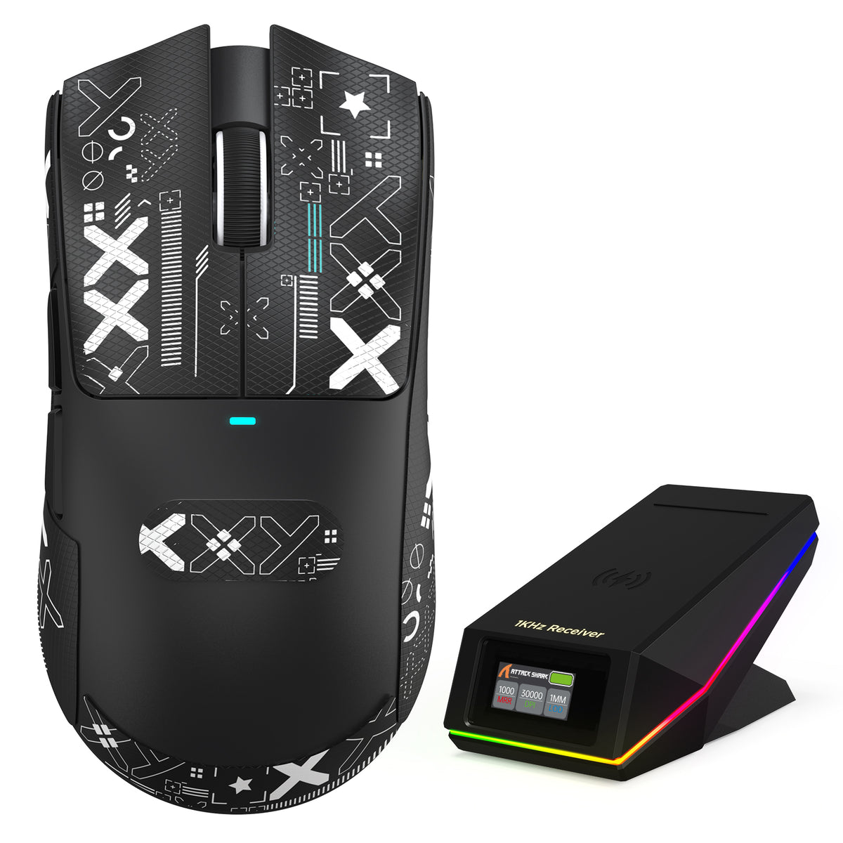 Mouse Gamer Sem Fio ATTACK SHARK X11 PRO V2 com Dock de Carregamento e Tela TFT