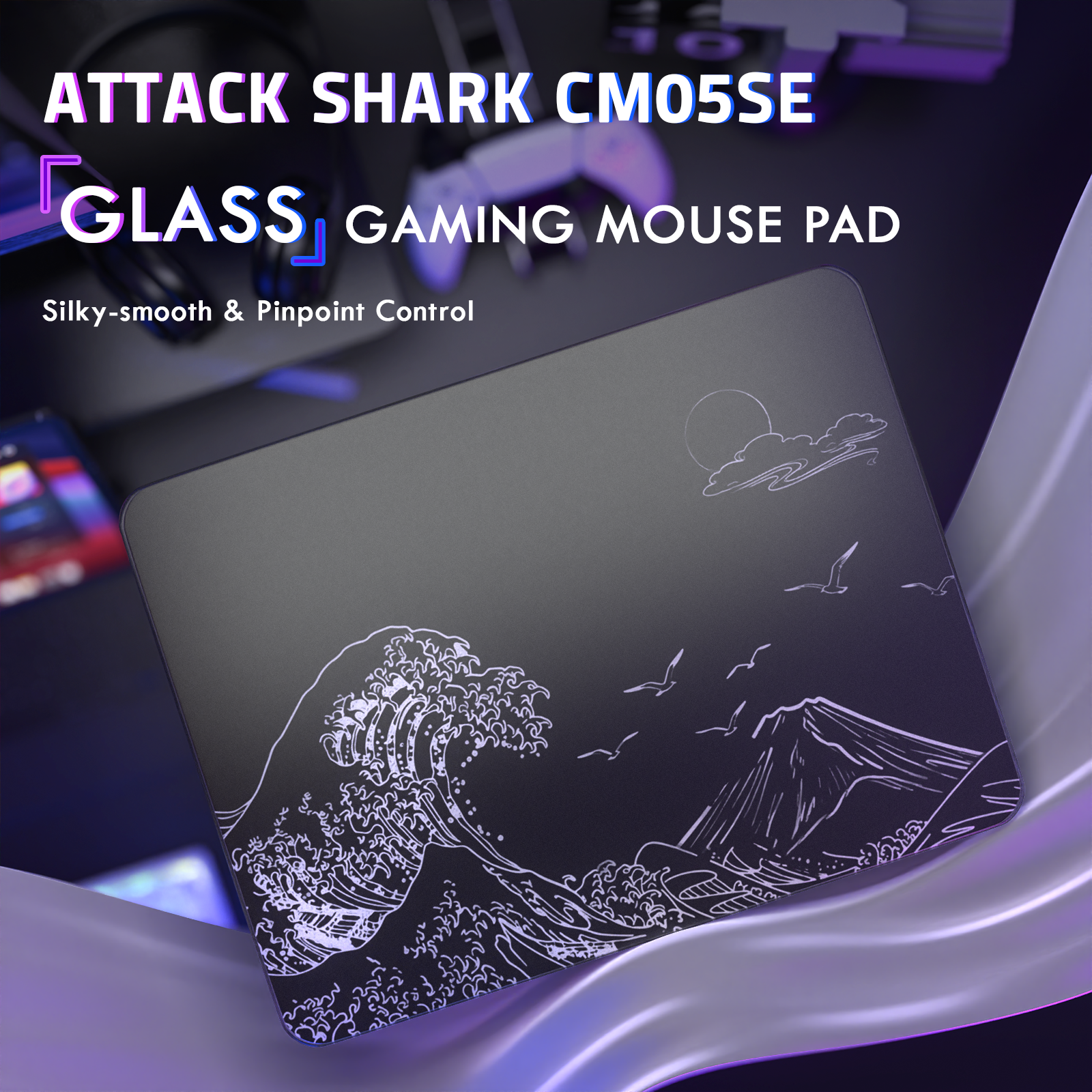 Mousepad Gamer de Vidro Temperado ATTACK SHARK CM05