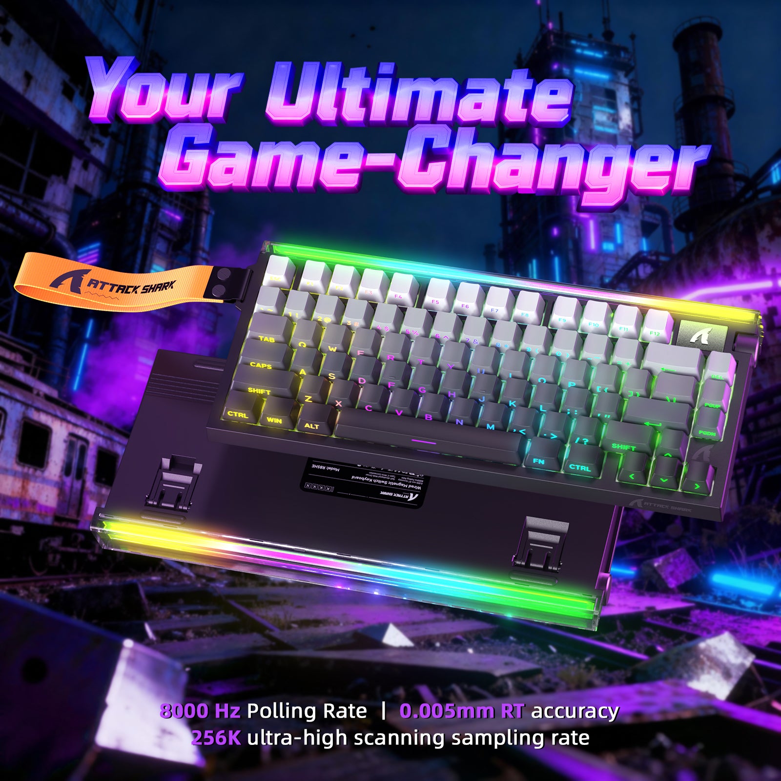Teclado ATTACK SHARK R85 HE Rapid Trigger com Cabo LED C01ULTRA