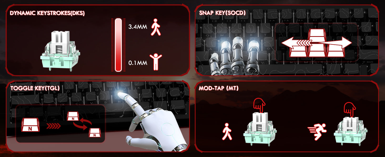 ATTACK SHARK X68 HE Teclado Rapid Trigger com Switch Magnético e Cabo Enrolado C01PRO