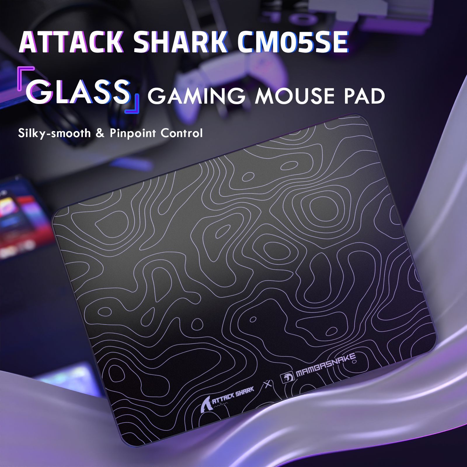Mousepad Gamer de Vidro Temperado ATTACK SHARK CM05