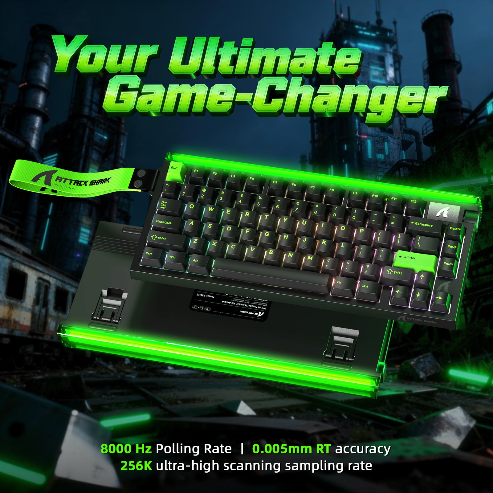 Teclado ATTACK SHARK R85 HE Rapid Trigger com Cabo LED C01ULTRA