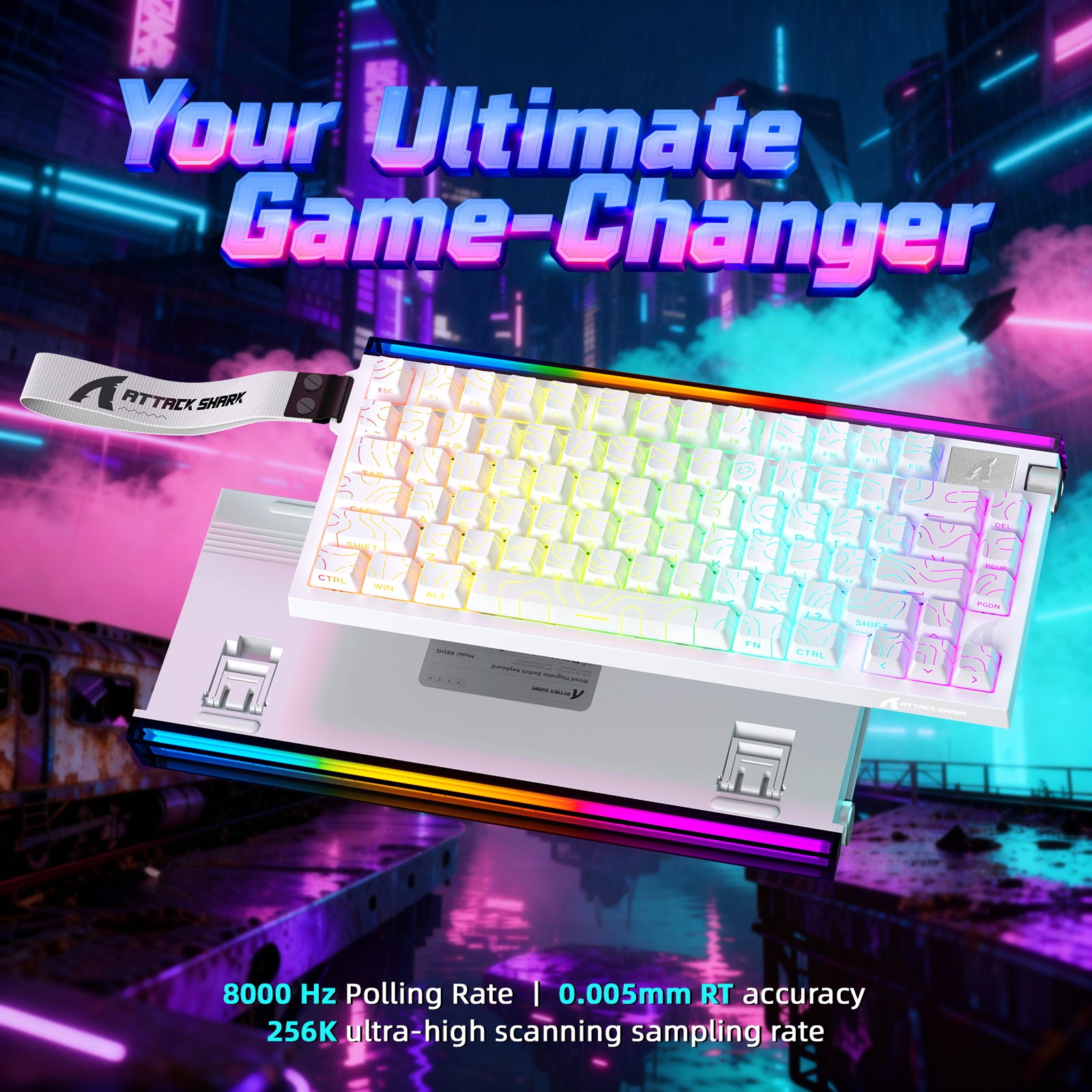 Teclado ATTACK SHARK R85 HE Rapid Trigger com Cabo LED C01ULTRA