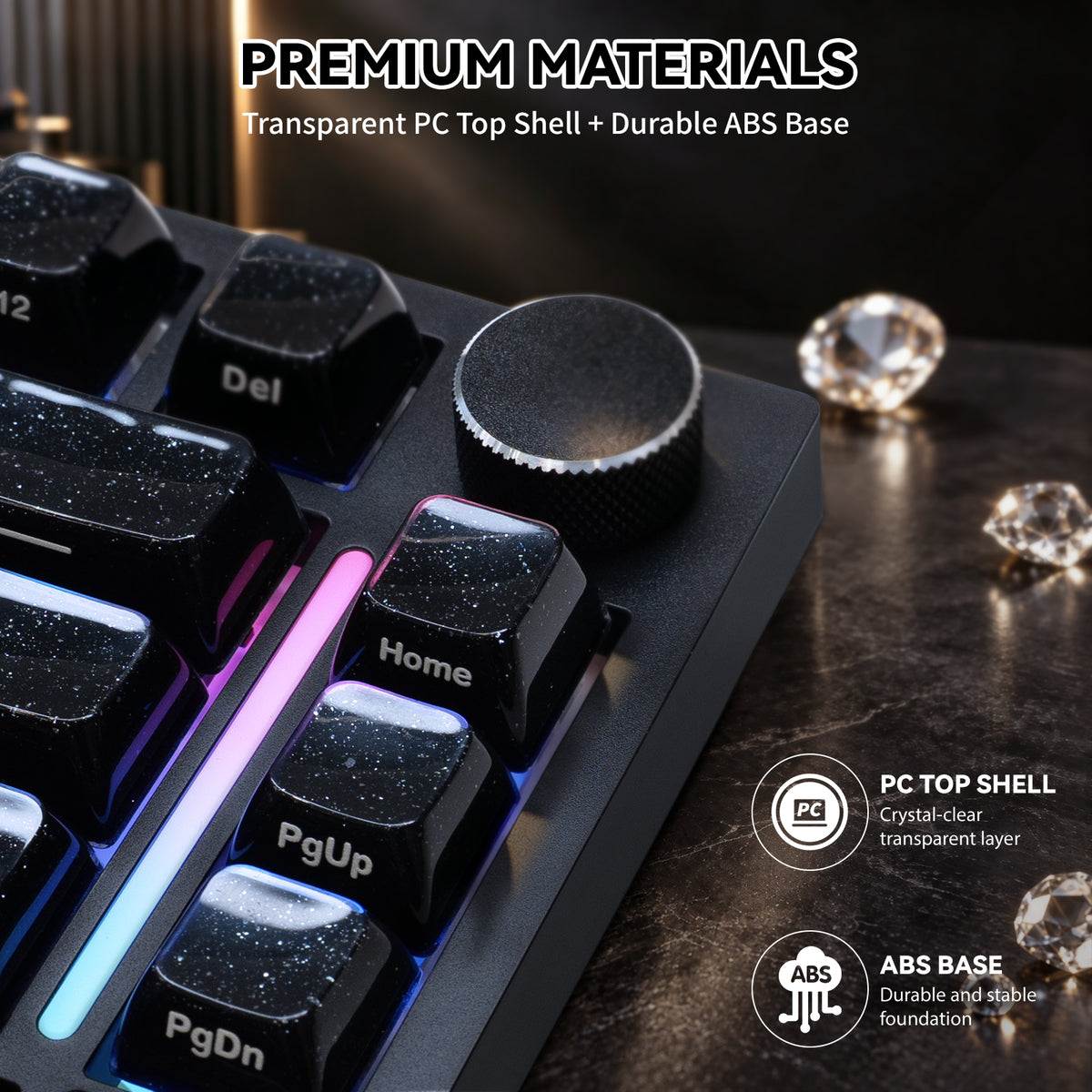 ATTACK SHARK SK03, 136 teclas, keycaps de cristal, perfil ASA, ANSI/ISO