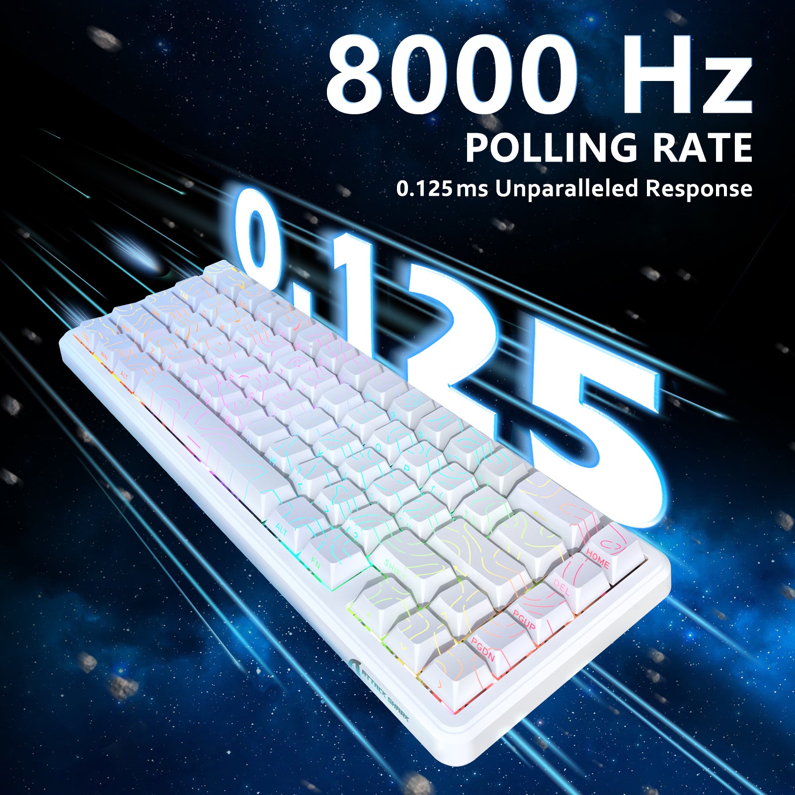 Teclado ATTACK SHARK X65 HE com chave magnética de disparo rápido