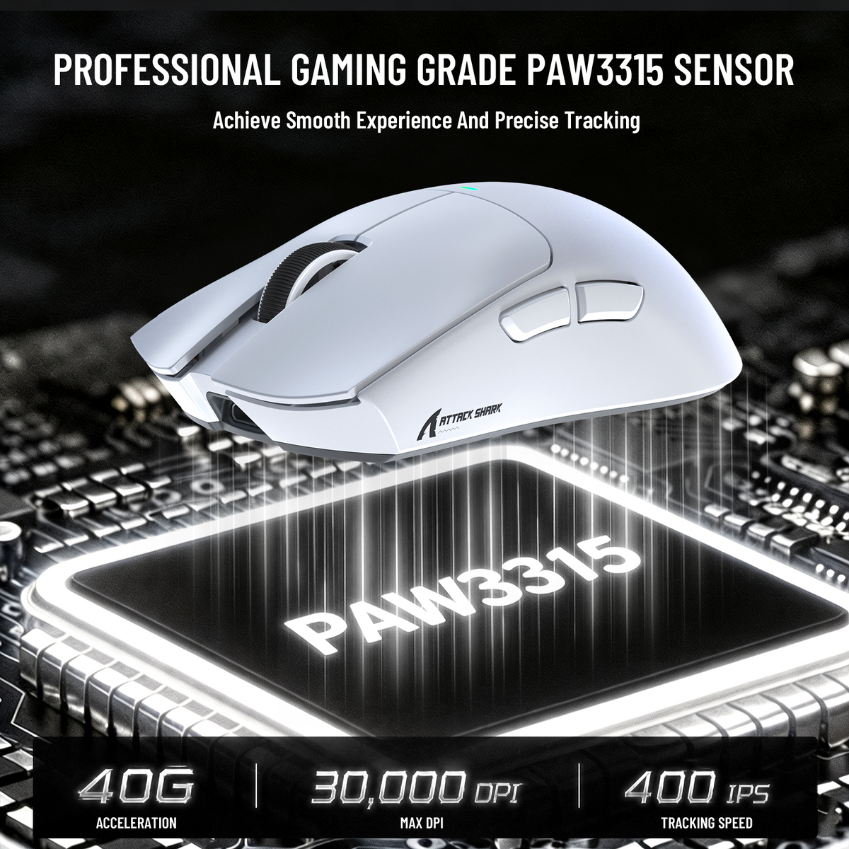 Mouse Gamer Sem Fio ATTACK SHARK X11 PRO V2 com Tela TFT e Base de Carregamento com Cabo Enrolado C06