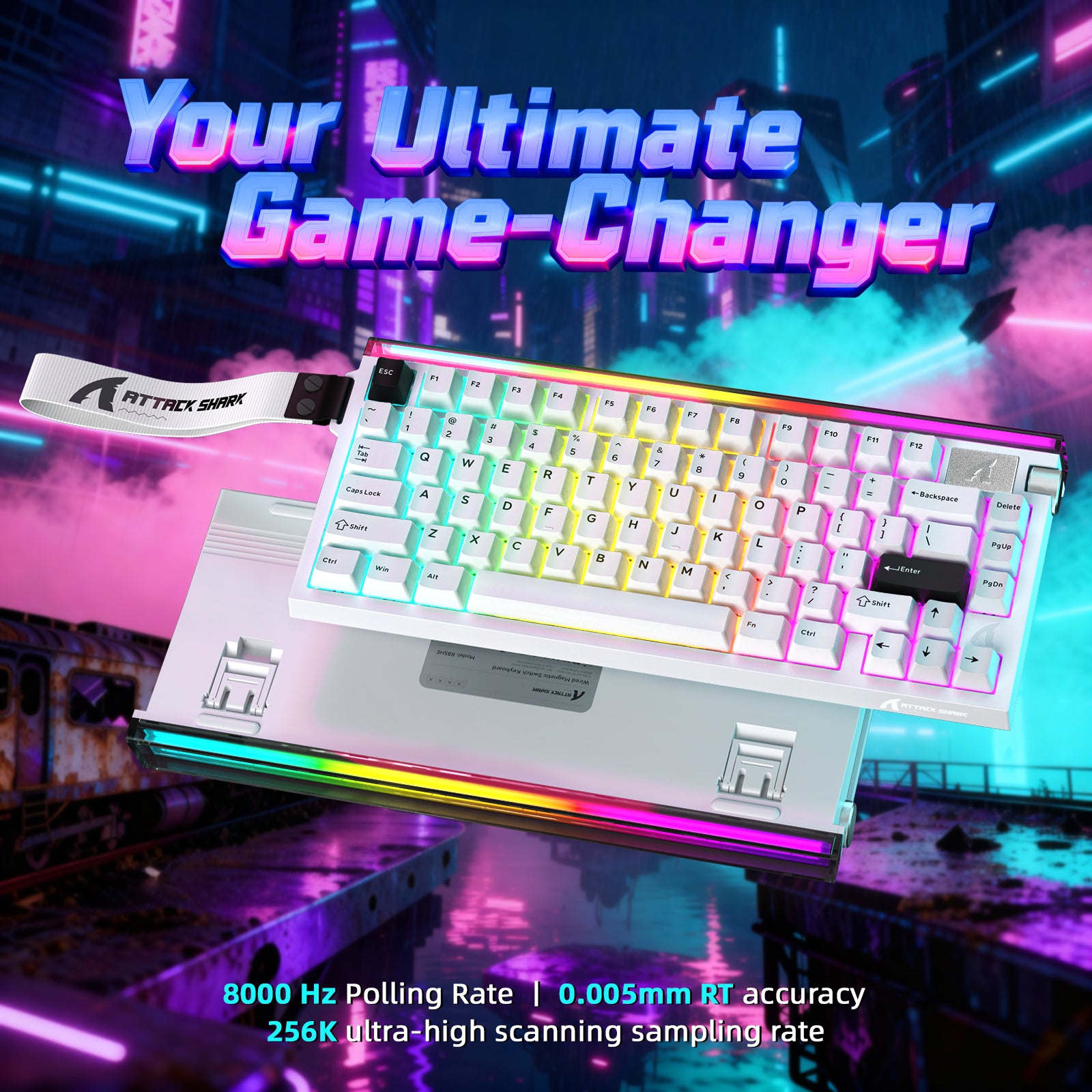 Teclado ATTACK SHARK R85 HE Rapid Trigger com Cabo LED C01ULTRA