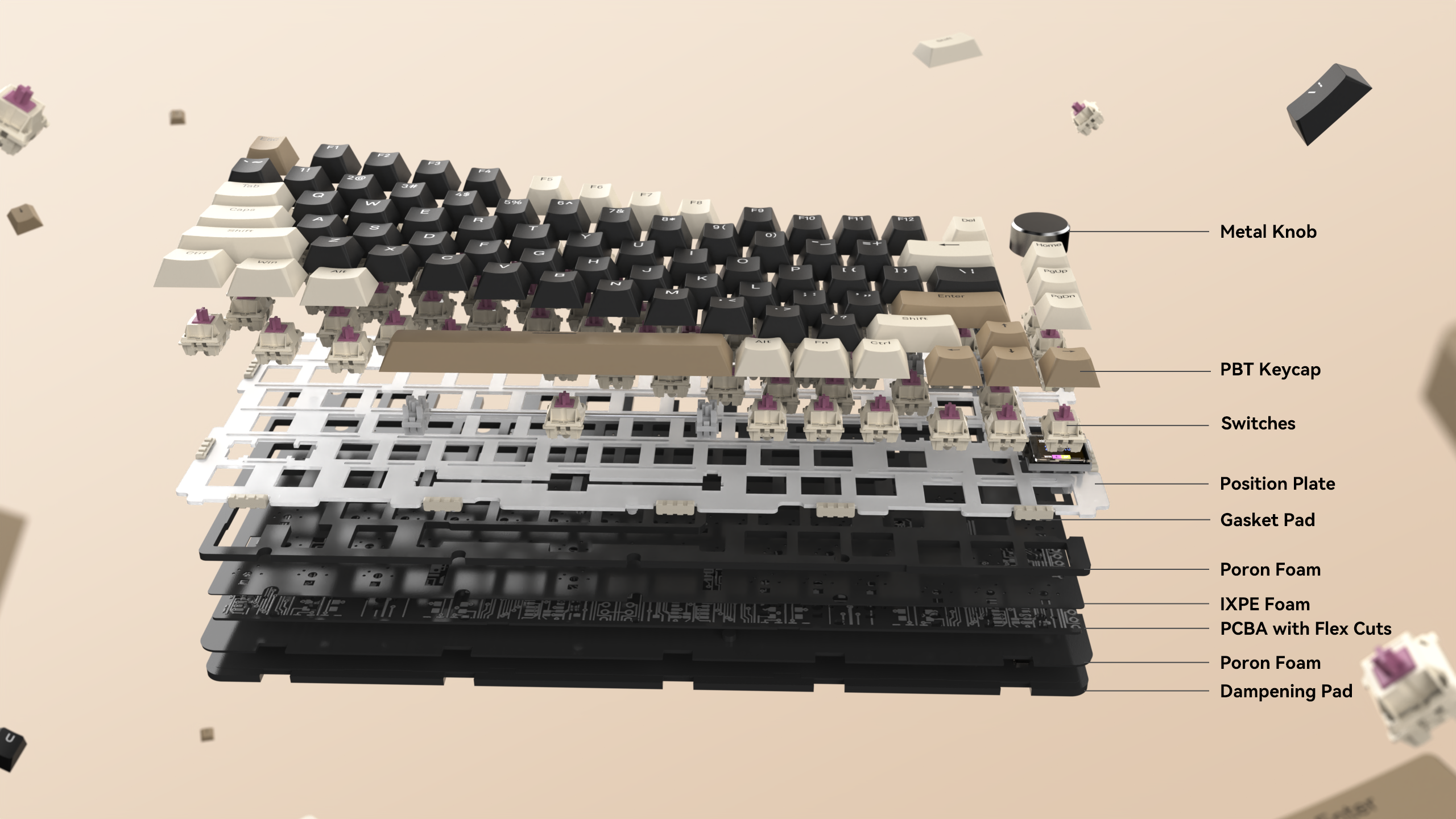 ATTACK SHARK X85PRO Teclado Mecânico Tri-modo com Gaxeta