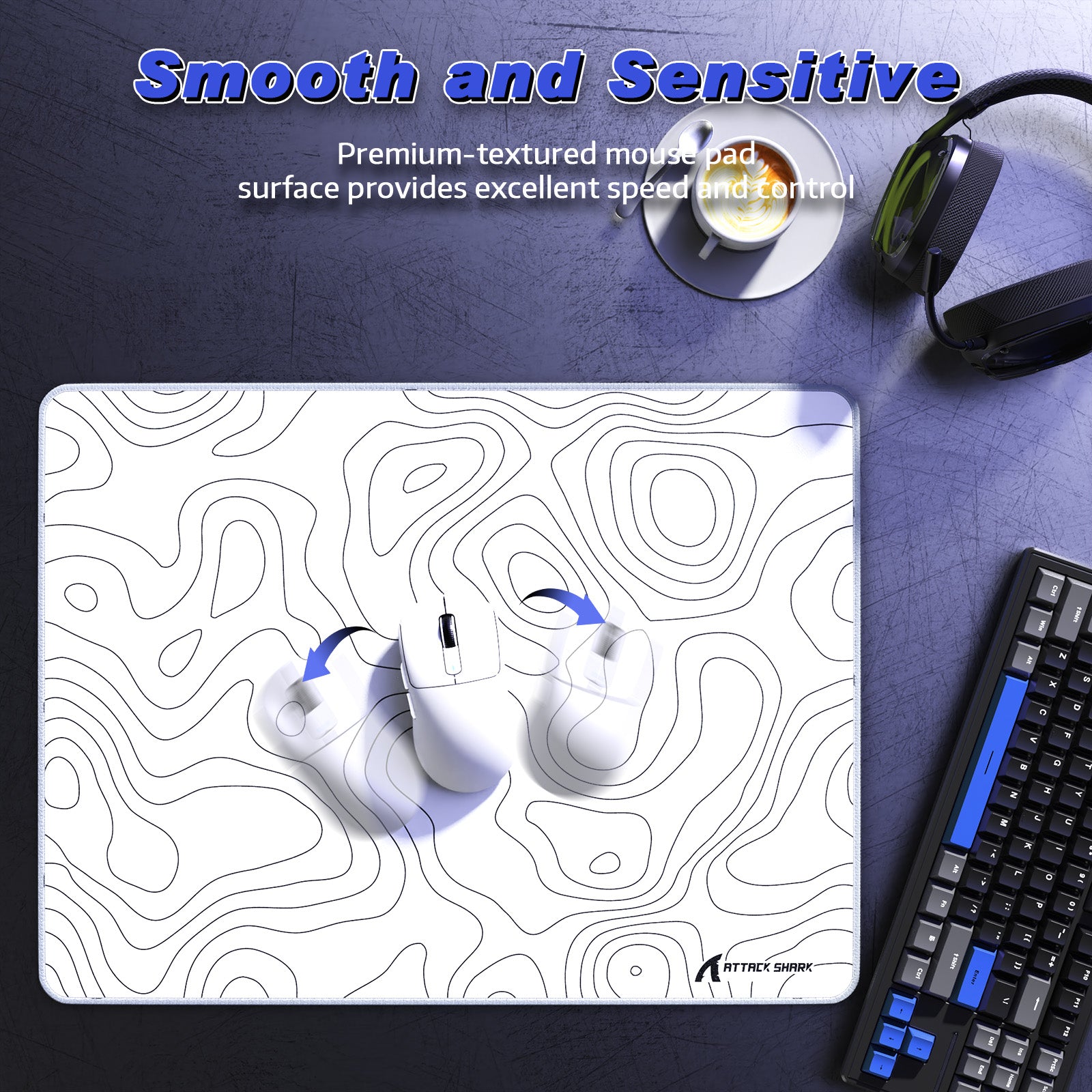 Mousepad Gamer eSport ATTACK SHARK CM02SE (410x310x4 MM)