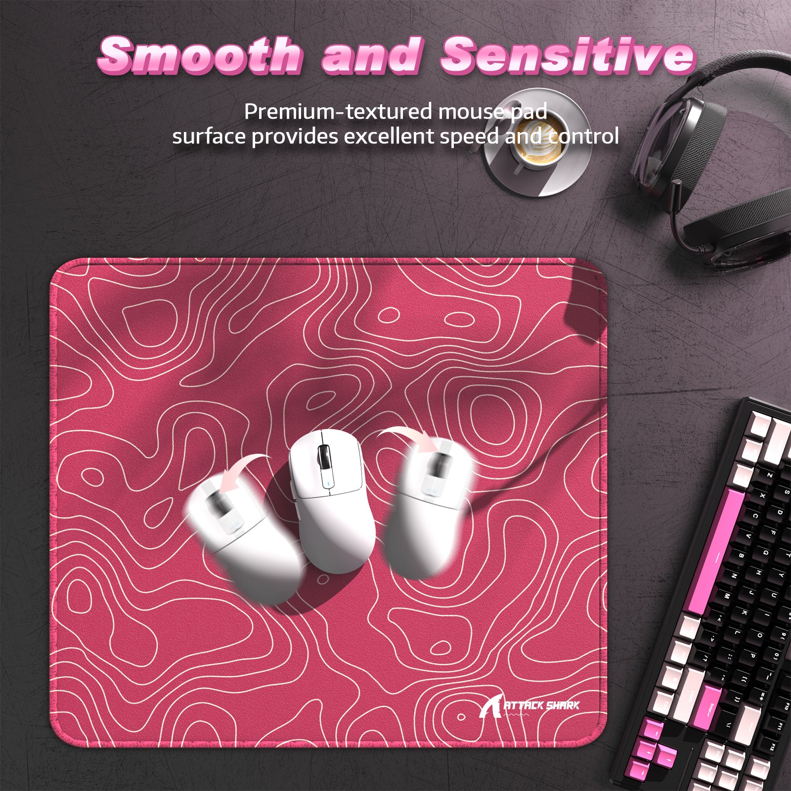 ATTACK SHARK CM02 Mousepad Gamer eSport (450x400x4 MM)