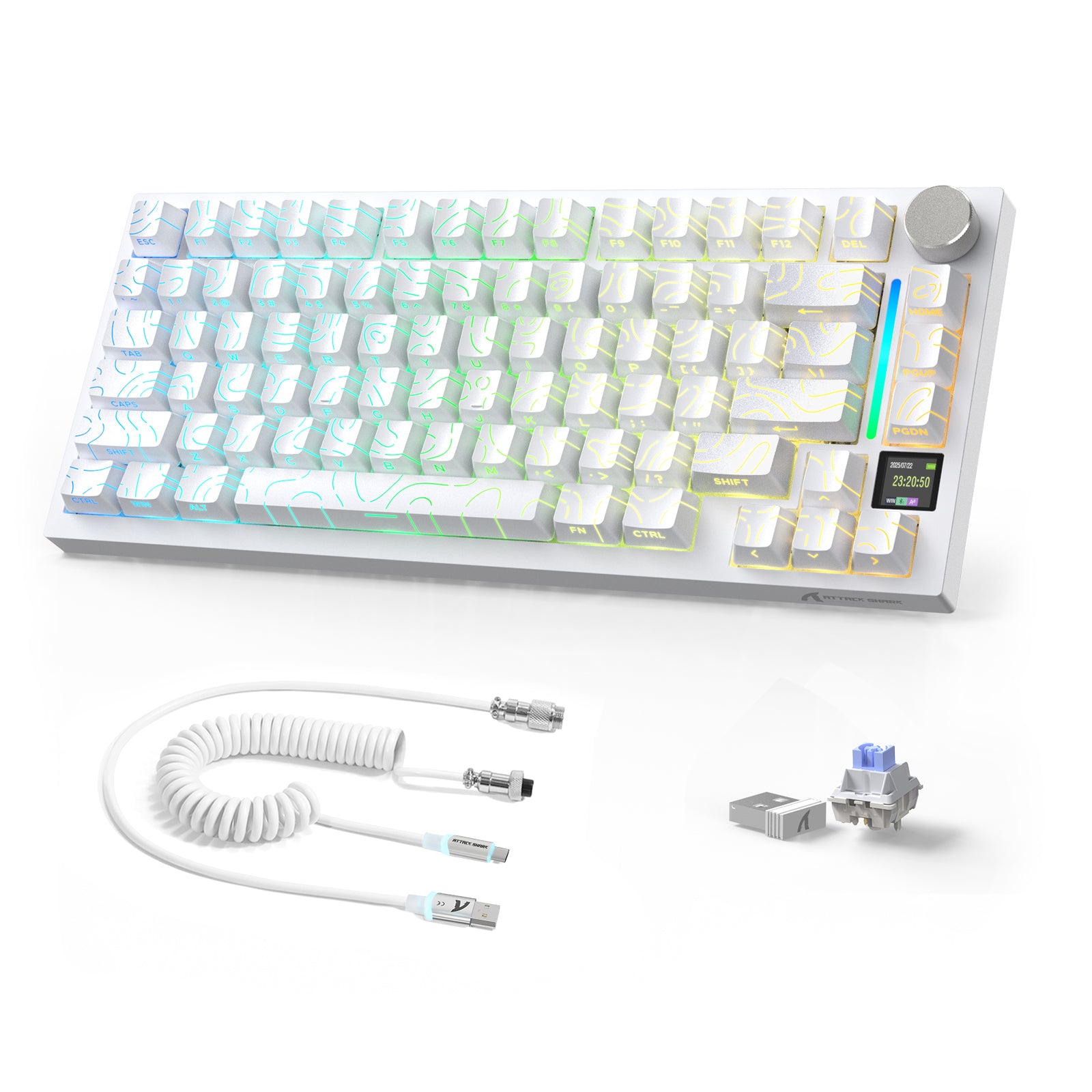 Teclado Mecânico ATTACK SHARK X820ULTRA com Cabo Enrolado C01ULTRA