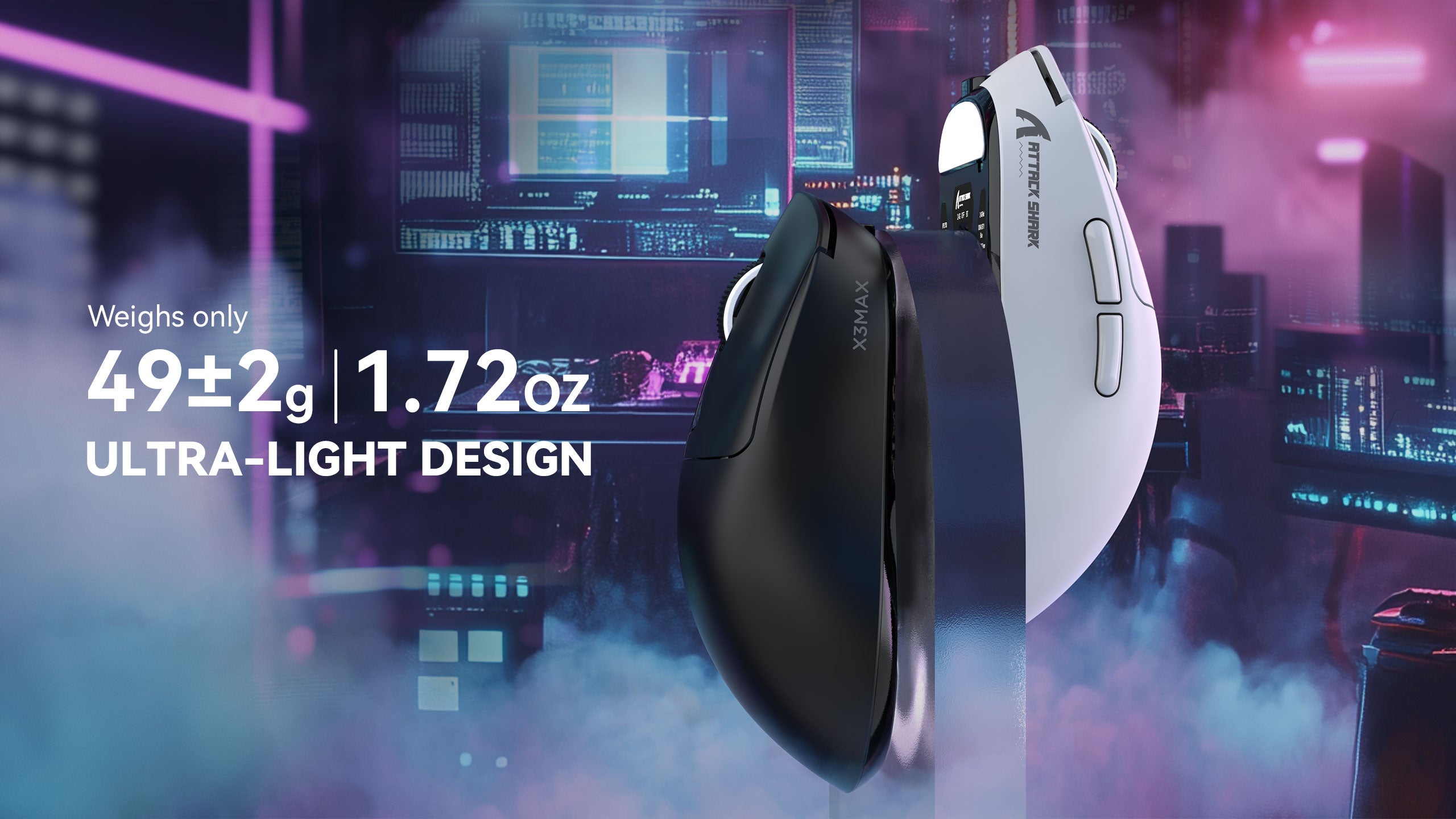 ATTACK SHARK X3MAX Mouse Gamer Sem Fio PAW3950