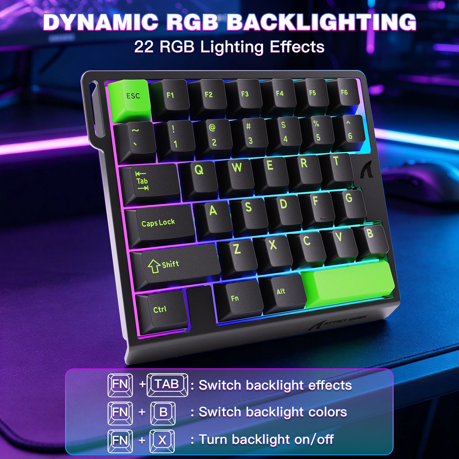 Teclado com Interruptor Magnético de Uma Mão ATTACK SHARK M36 HE