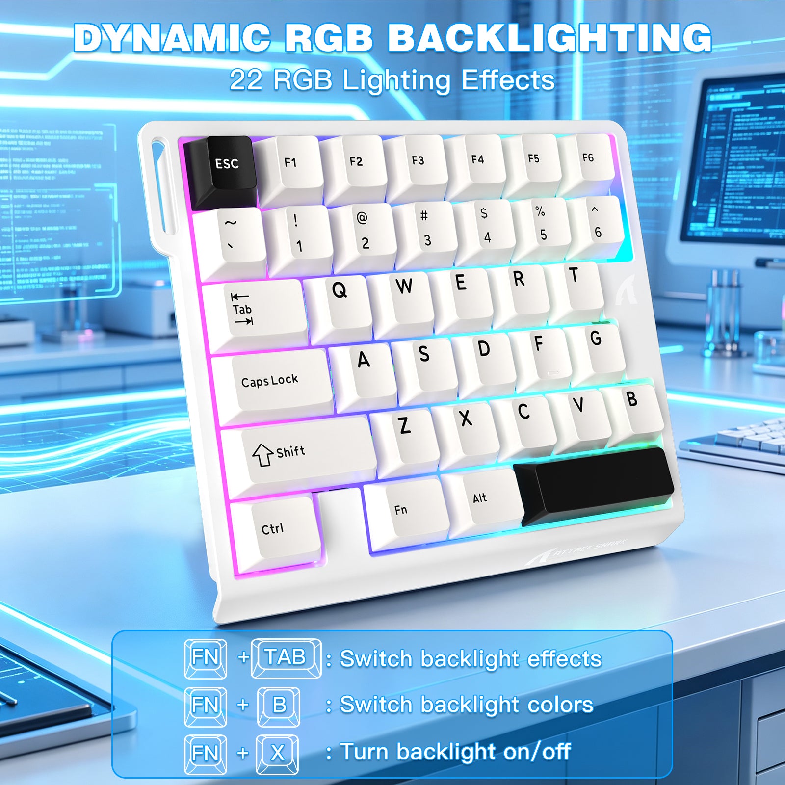 Teclado com Interruptor Magnético de Uma Mão ATTACK SHARK M36 HE