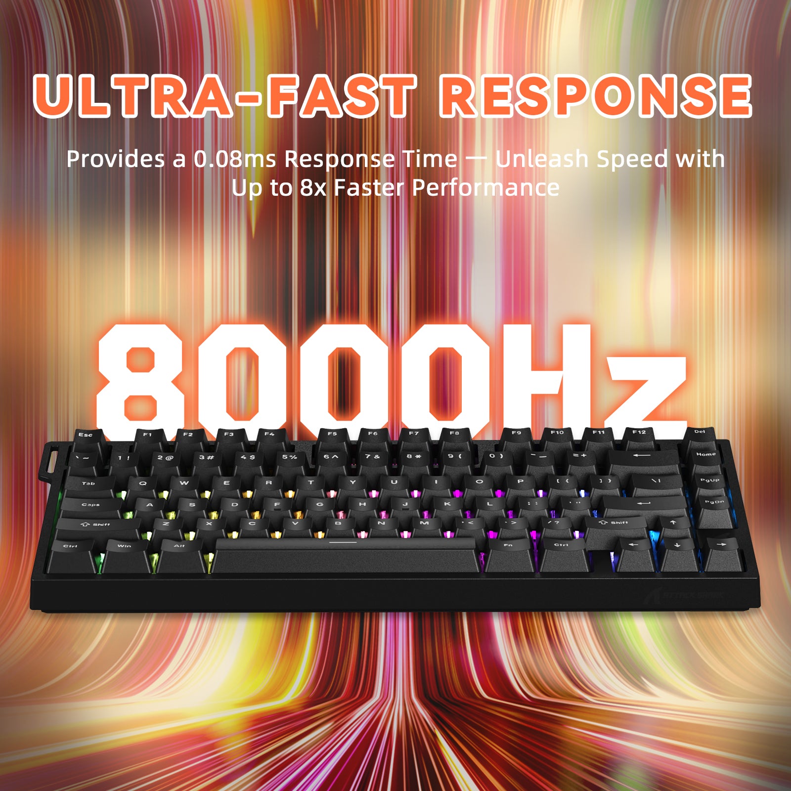 Teclado ATTACK SHARK R82 HE Rapid Trigger com Switch Magnético e RT de 0,005MM