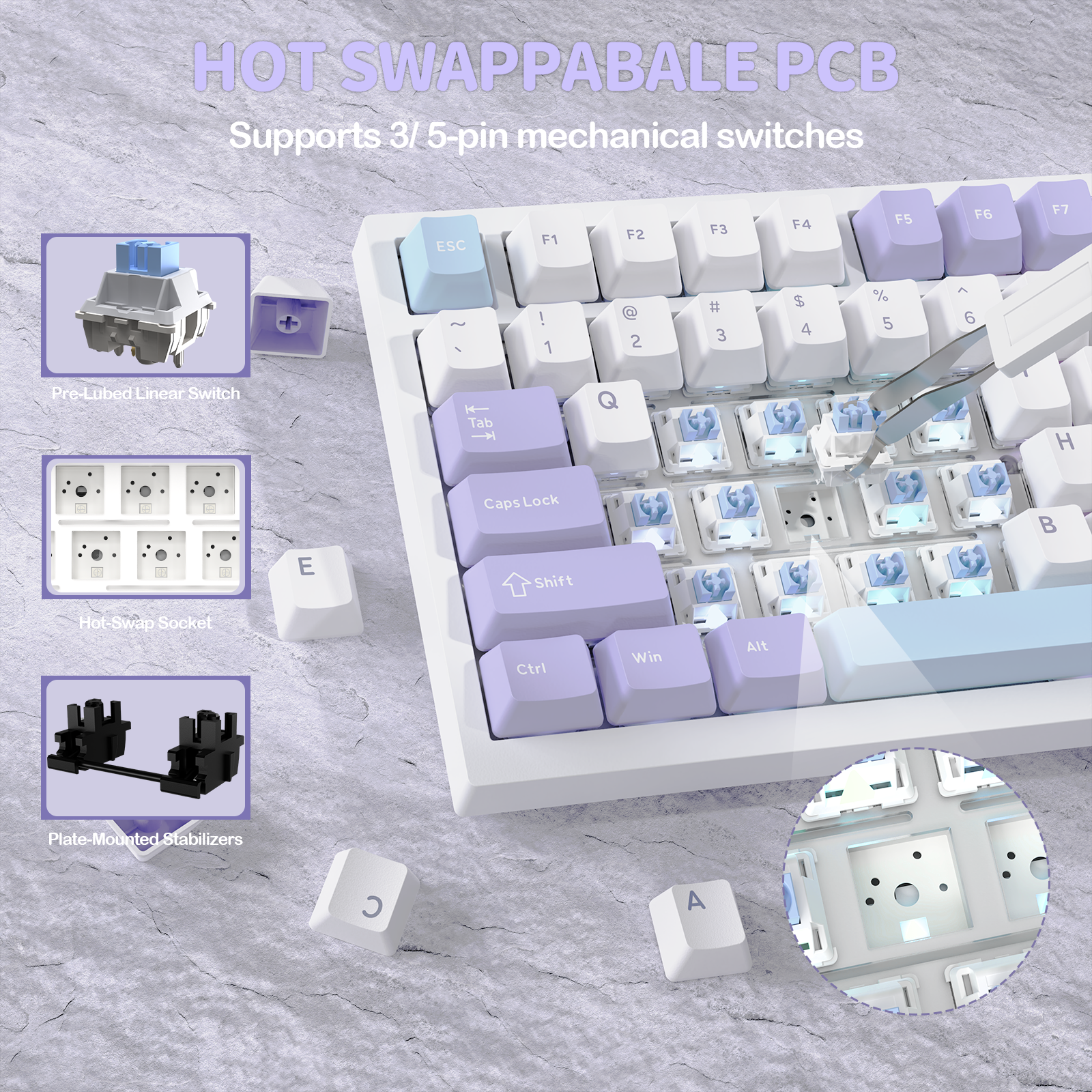 Teclado Mecânico Tri-modo ATTACK SHARK X820Ultra Gasket